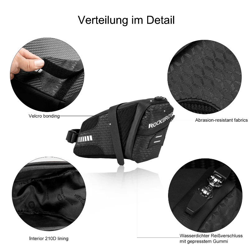 ROCKBROS bicycle saddle bag with 2 additional pock 540df30c3db2