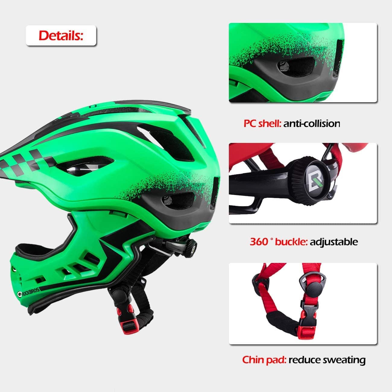 ROCKBROS children s helmet integrated bicycle helm 9224786c9e91