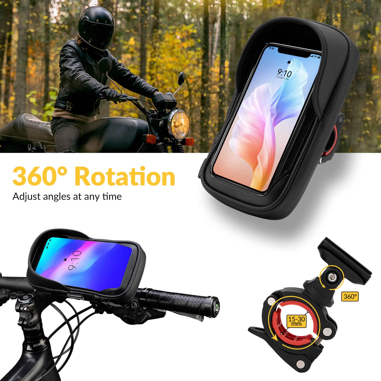 ROCKBROS handlebar bag 360  rotation mobile phone  15e413821ee9