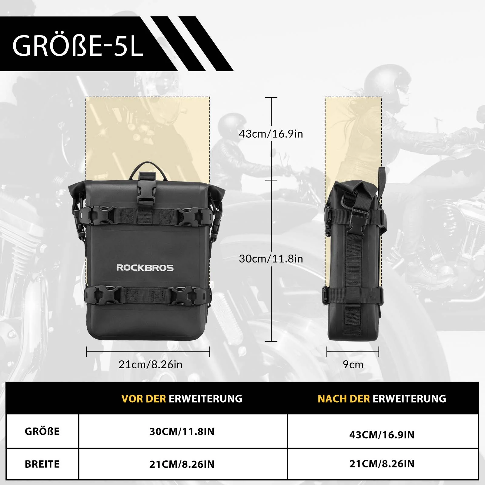 ROCKBROS motorcycle side bag waterproof luggage ra 83b6c77fc05f
