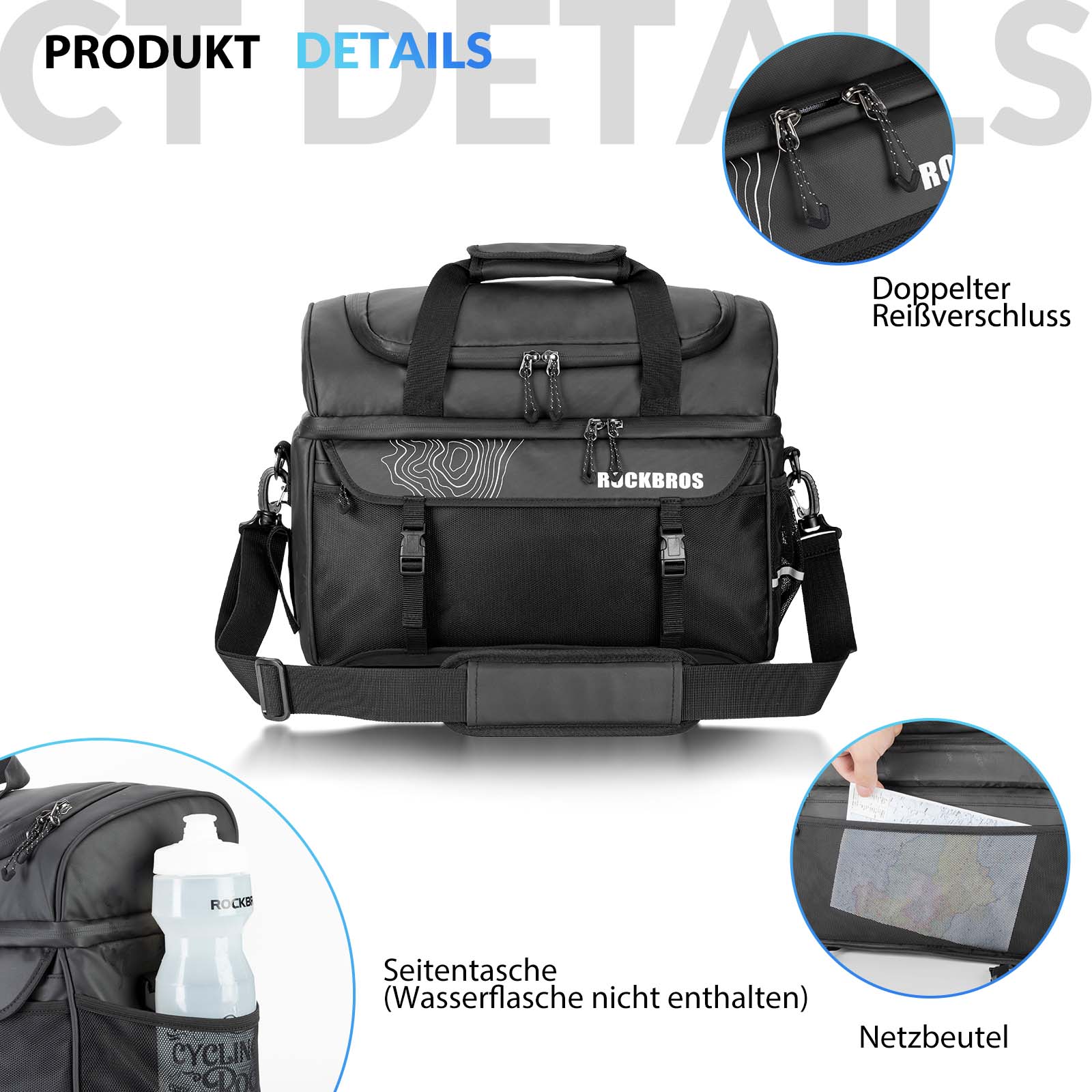 ROCKBROS pannier rack bag with shoulder strap cool 52b19ad5d13c