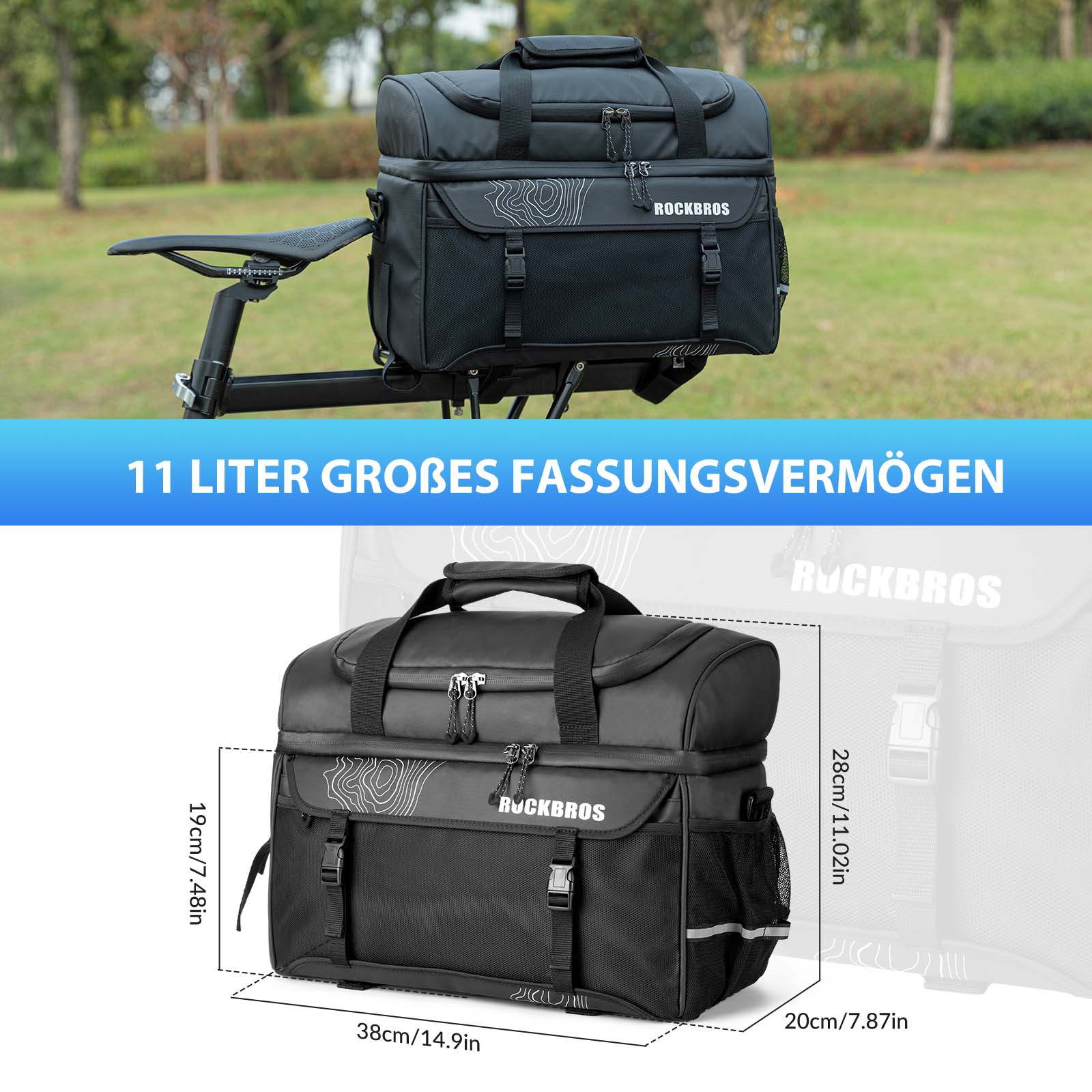 ROCKBROS pannier rack bag with shoulder strap cool 9c52ee00e447