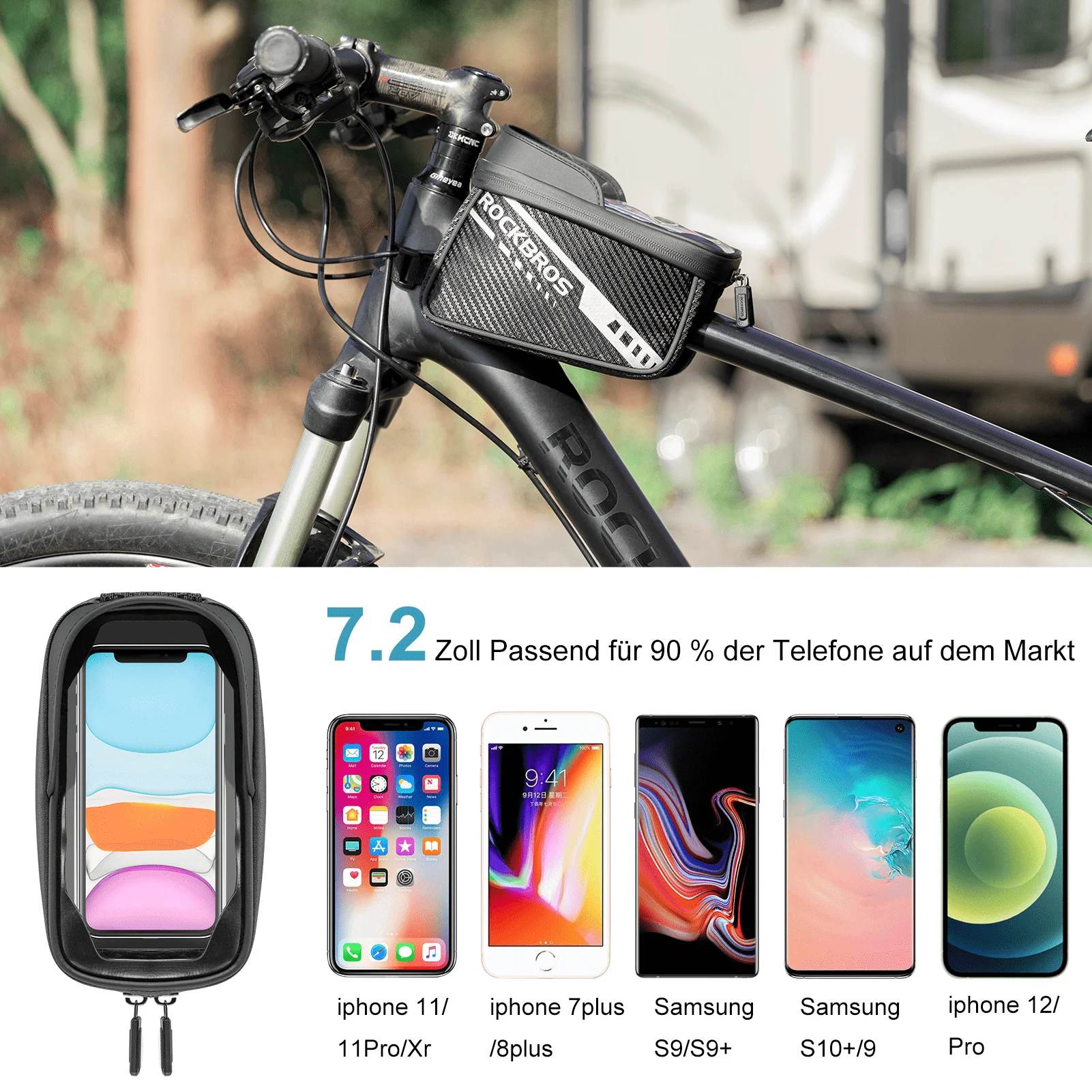 ROCKBROS top tube bag with TPU touchscreen side po d0b752ae00b7