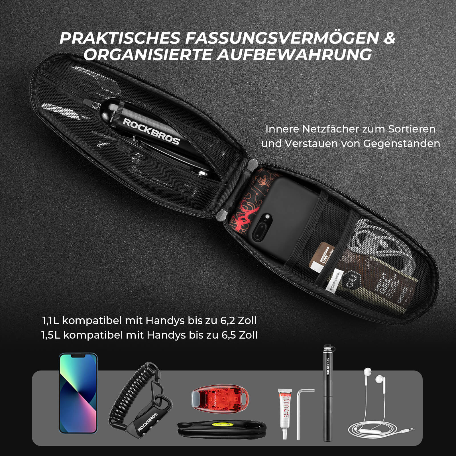 ROCKBROS waterproof top tube bag saddle bag 1L 1 5 0db8ddaf2929