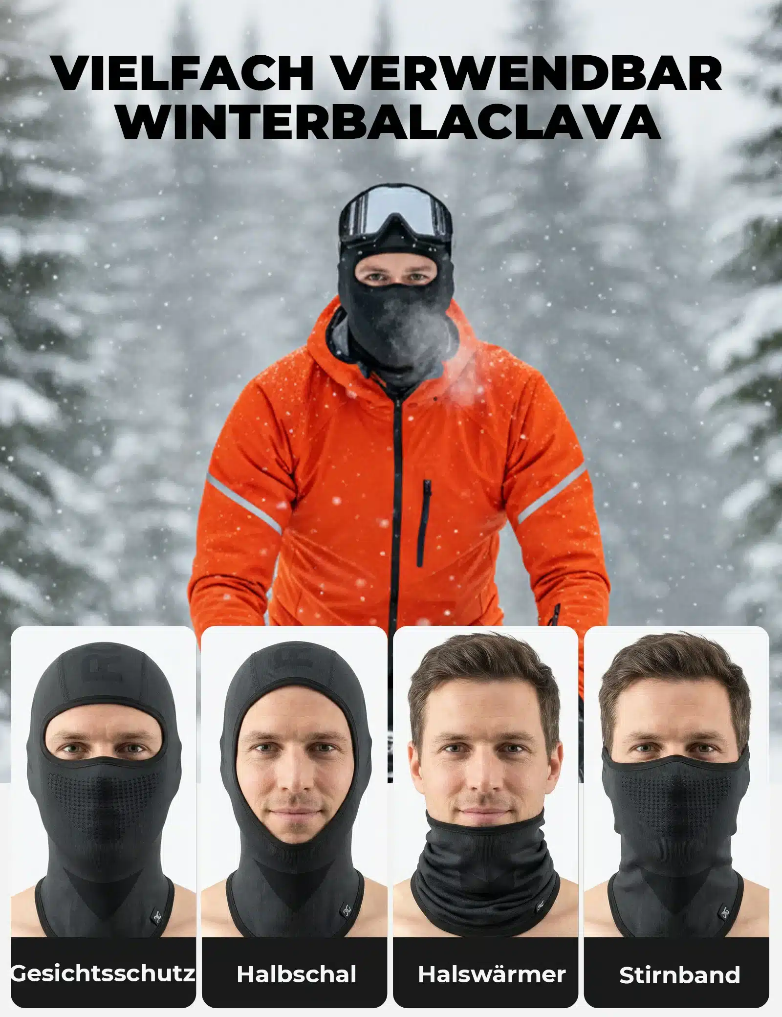 Sturmhaube Balaclava  Atmungsaktive Skimaske Schwa 16f96f67c0be