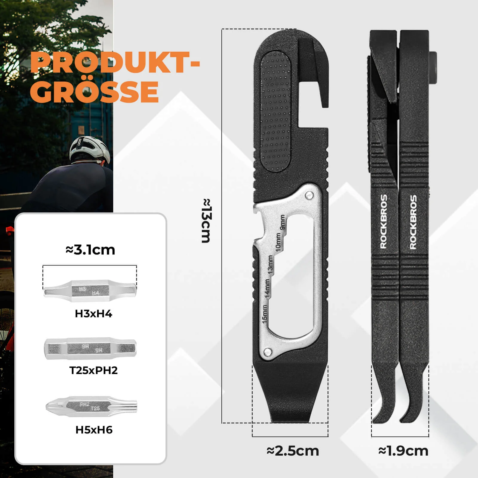 16 in 1 Fahrradwerkzeug Mini Tool Set Reifenheber  3b2803da1bbc