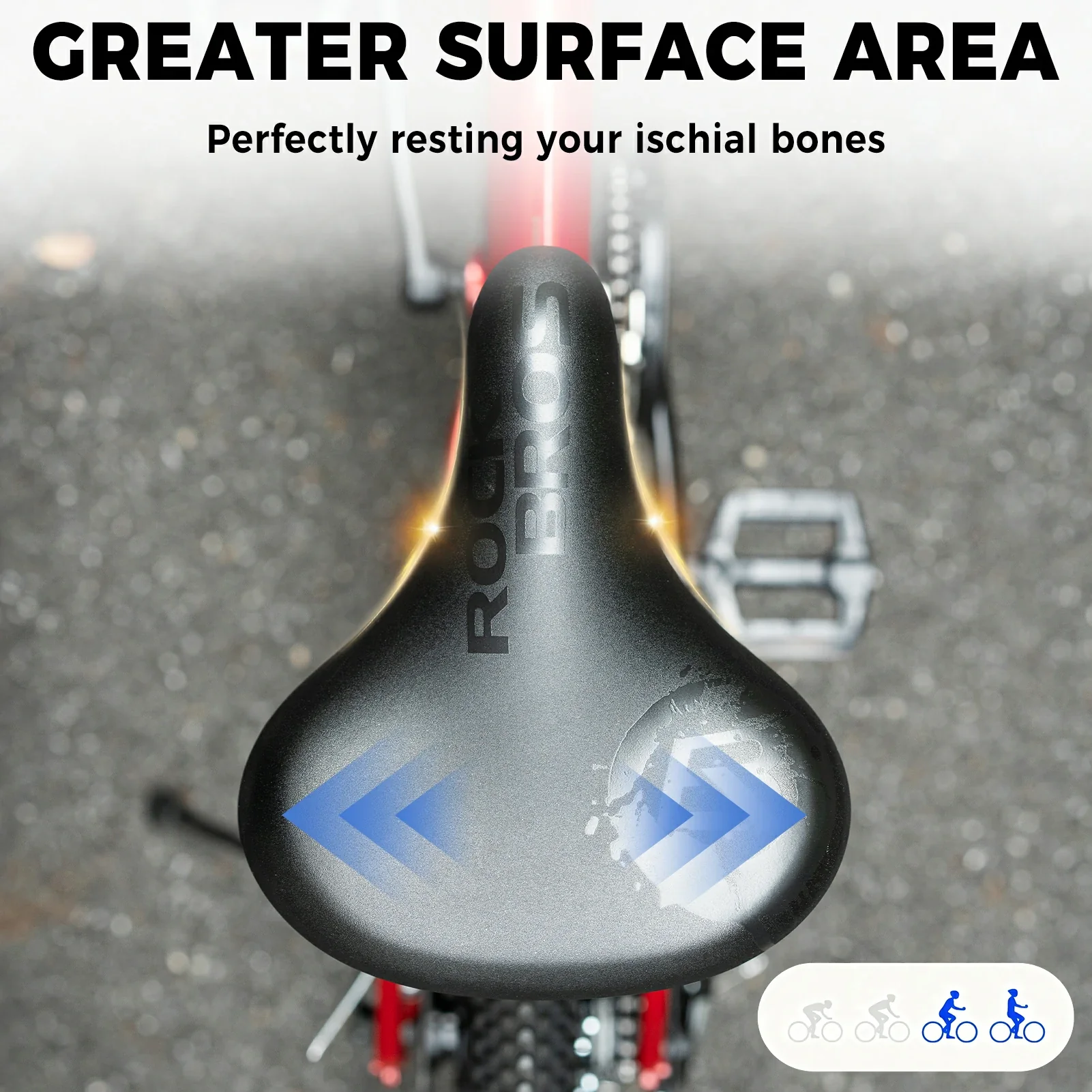 Bequemer Fahrradsattel Weicher Sattel mit Doppel F bd555ab65d94