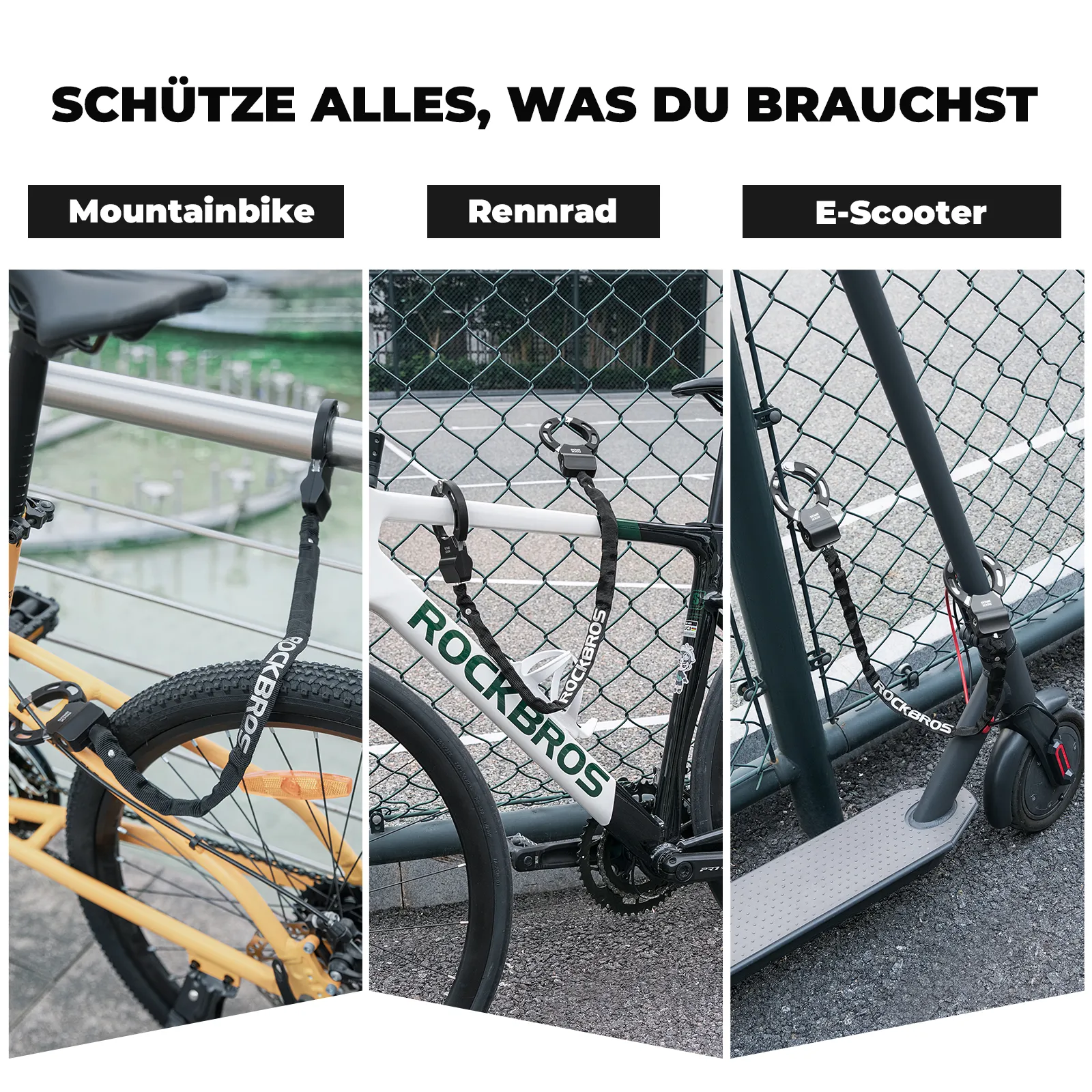 E Scooter Schloss mit 59 5 cm Stahlkette  Fahrrads 0b1f3e57975f