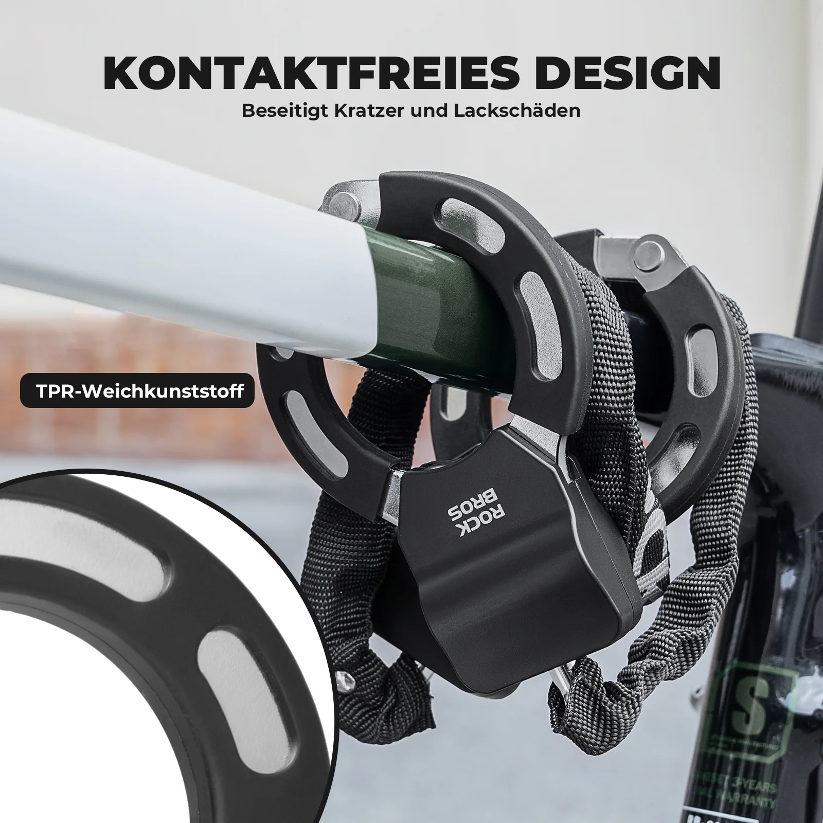 E Scooter Schloss mit 59 5 cm Stahlkette  Fahrrads 23343d463f16