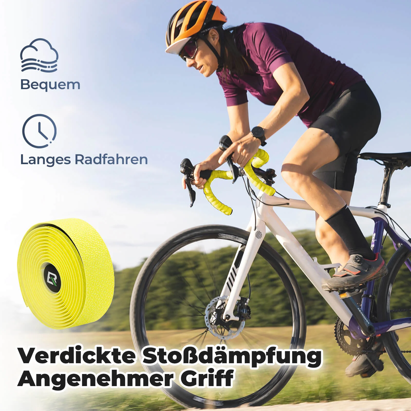 Fahrrad Lenkerband Griffband Lang 220cm für MTB Re 52e04acb09cf