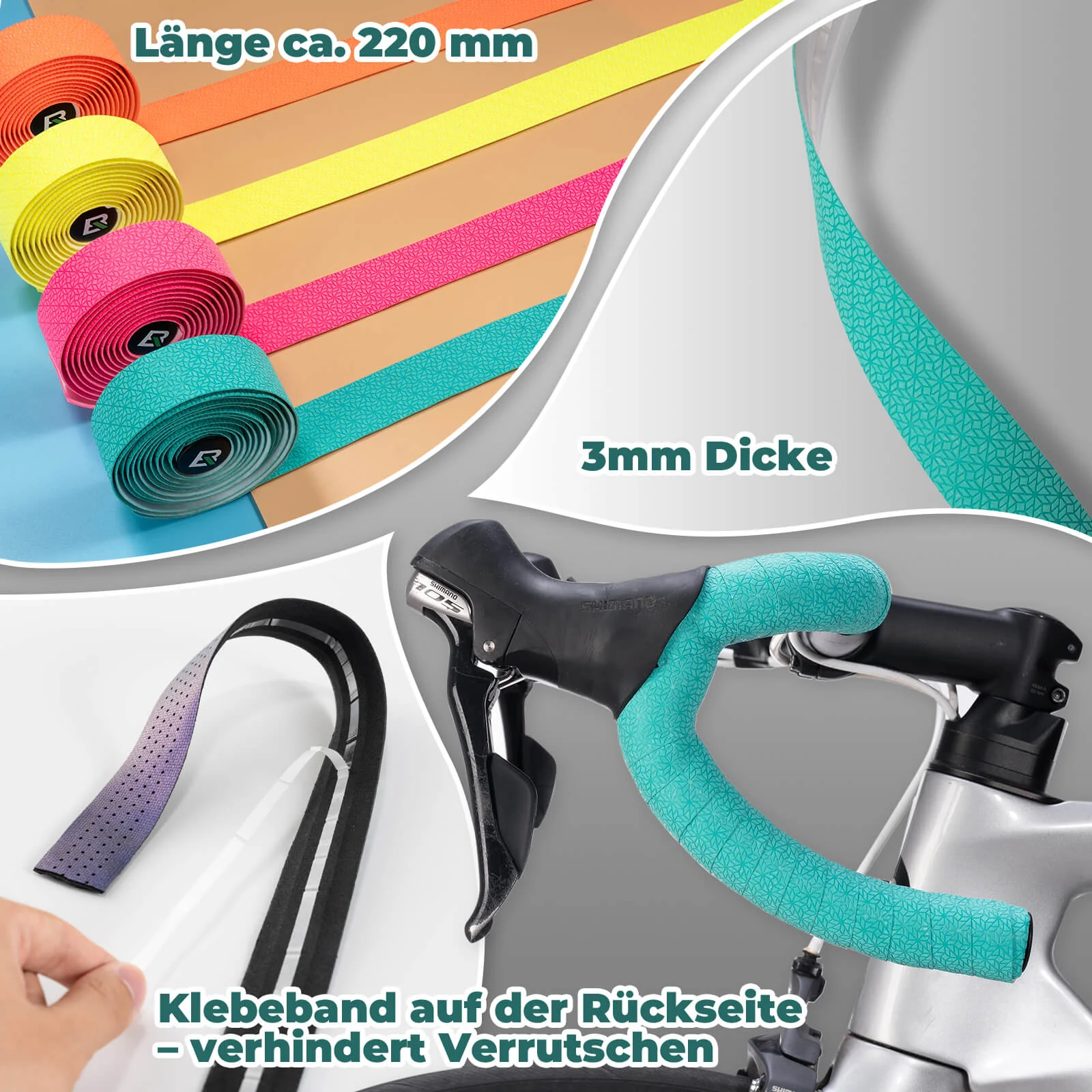 Fahrrad Lenkerband Griffband Lang 220cm für MTB Re 7f698182f2ad