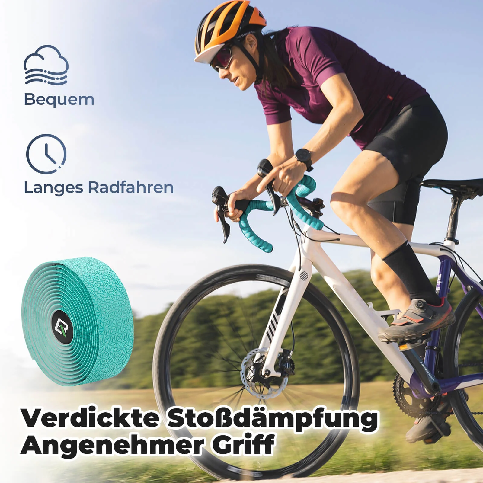 Fahrrad Lenkerband Griffband Lang 220cm für MTB Re 8c63d44d4707