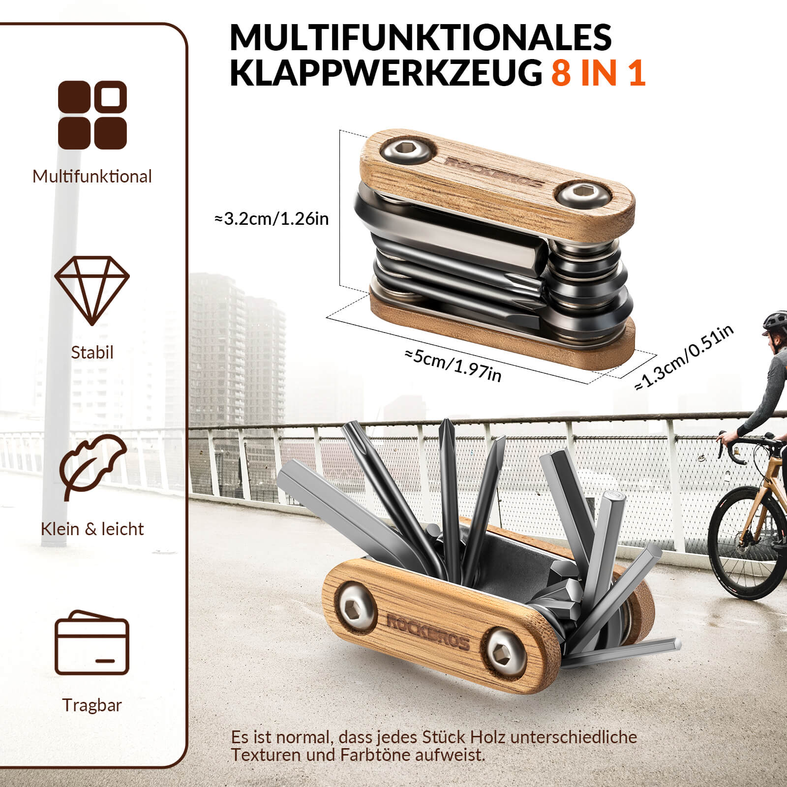 Fahrrad Multifunktionswerkzeug 8 in 1 Reparaturset bbfe8e50868a