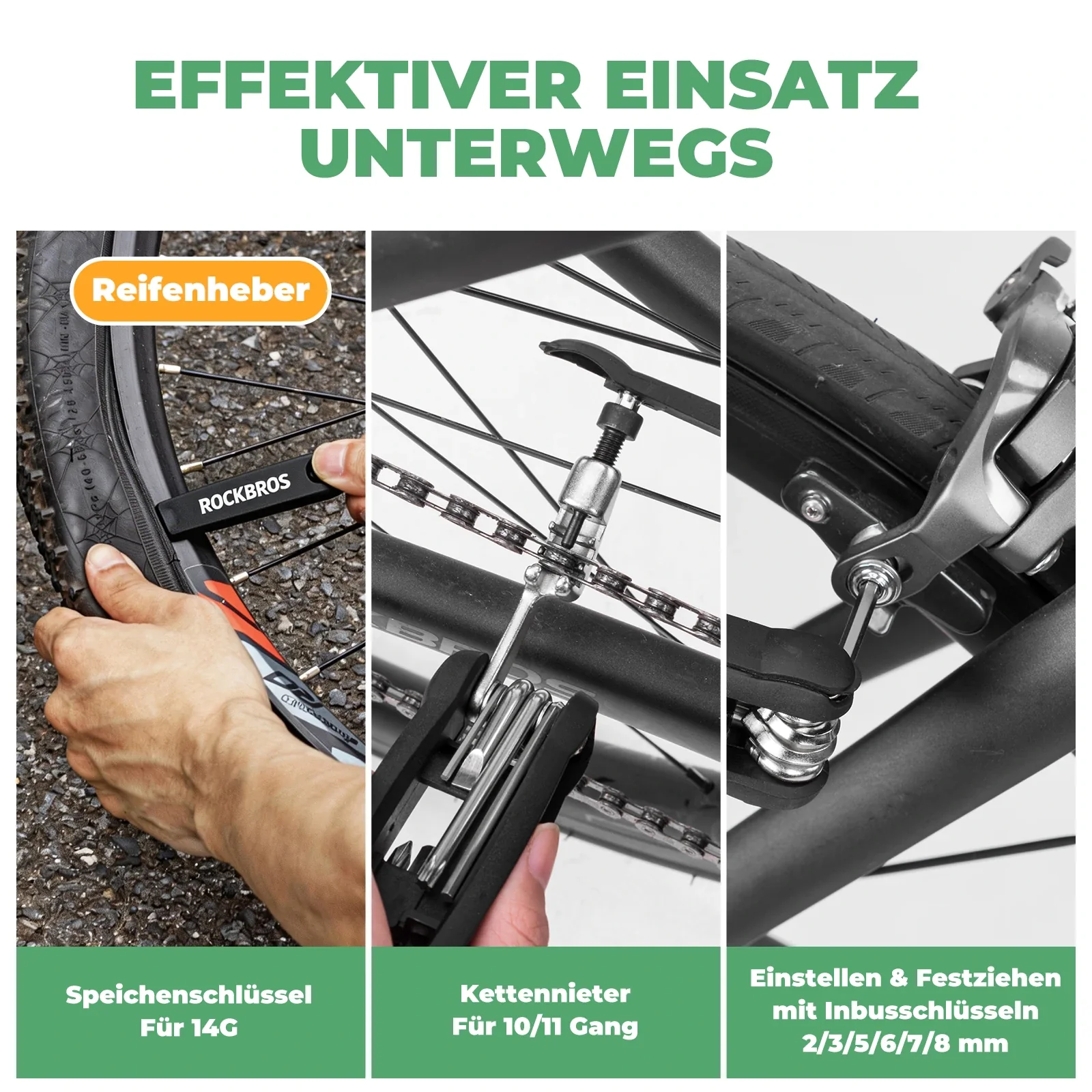 Fahrrad Multifunktionswerkzeug Flickzeug Multitool 771ff96accf1