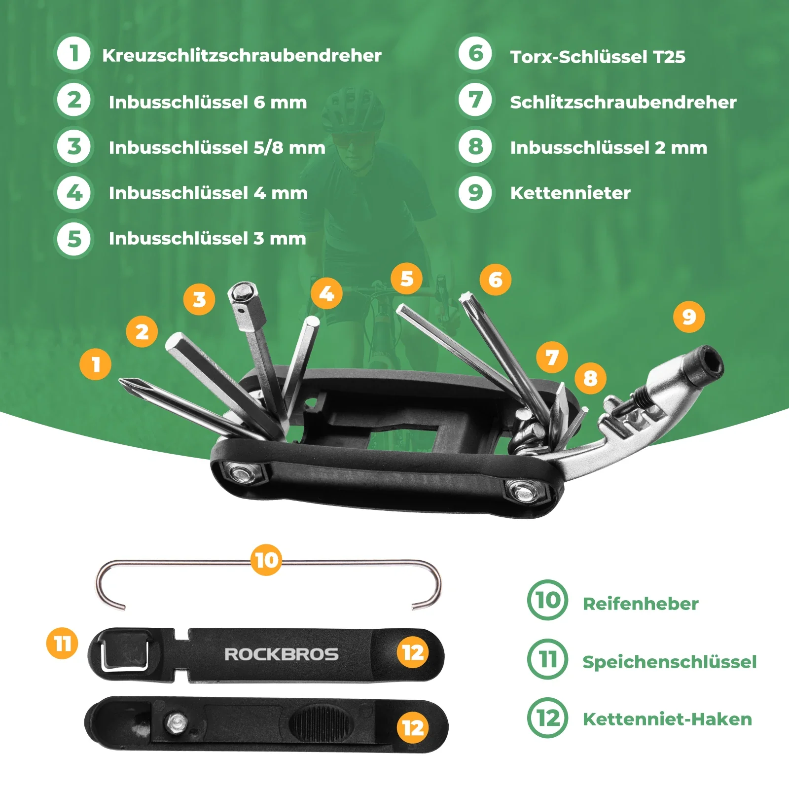 Fahrrad Multifunktionswerkzeug Flickzeug Multitool dd6ad55b3db8