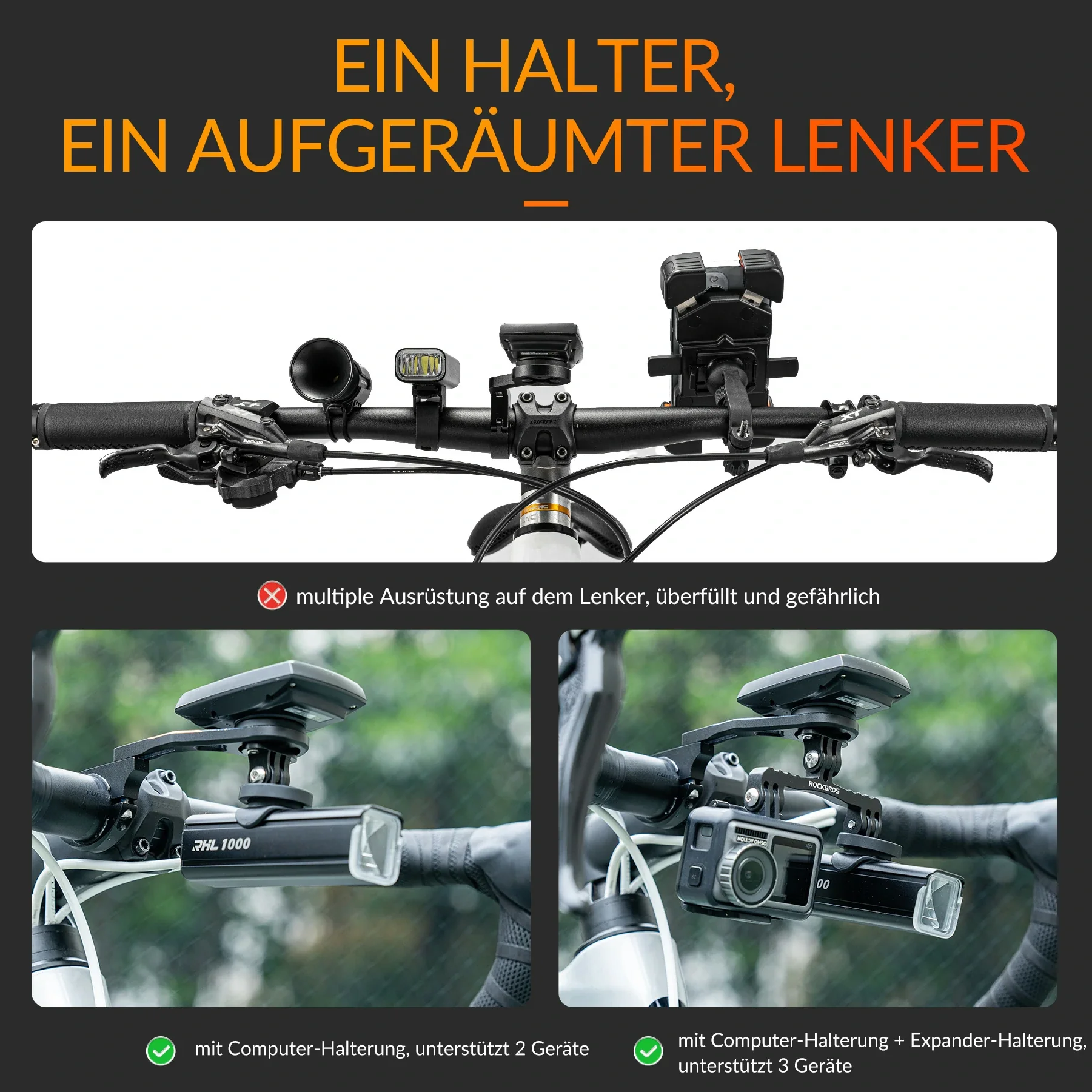 Fahrradcomputer Halterung für 31 8 mm Lenker  Garm 444b43105860
