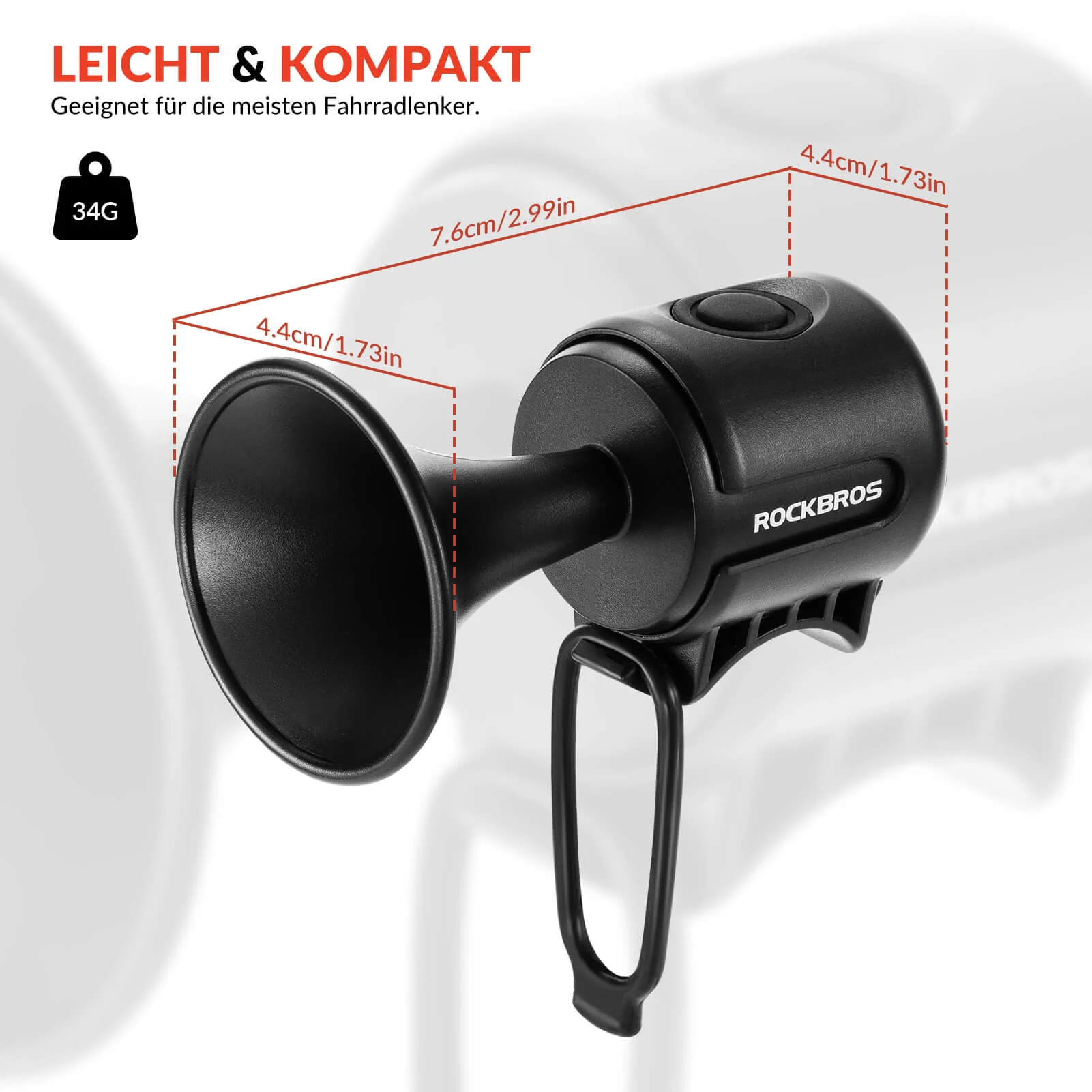 Fahrradklingel Elektrisch 120dB Ton IPX4 Wassersch cf3d5588bc8f