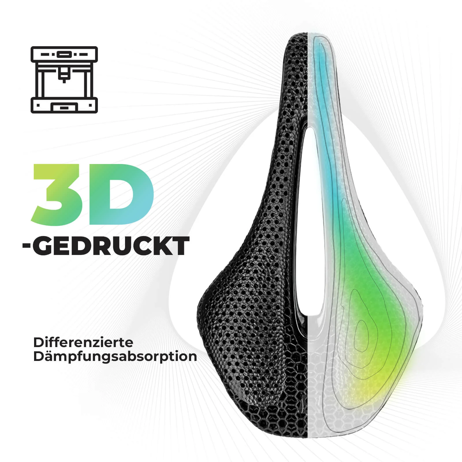 Fahrradsattel 3D gedruckter Ergonomisch  5a7cf06ba0c2