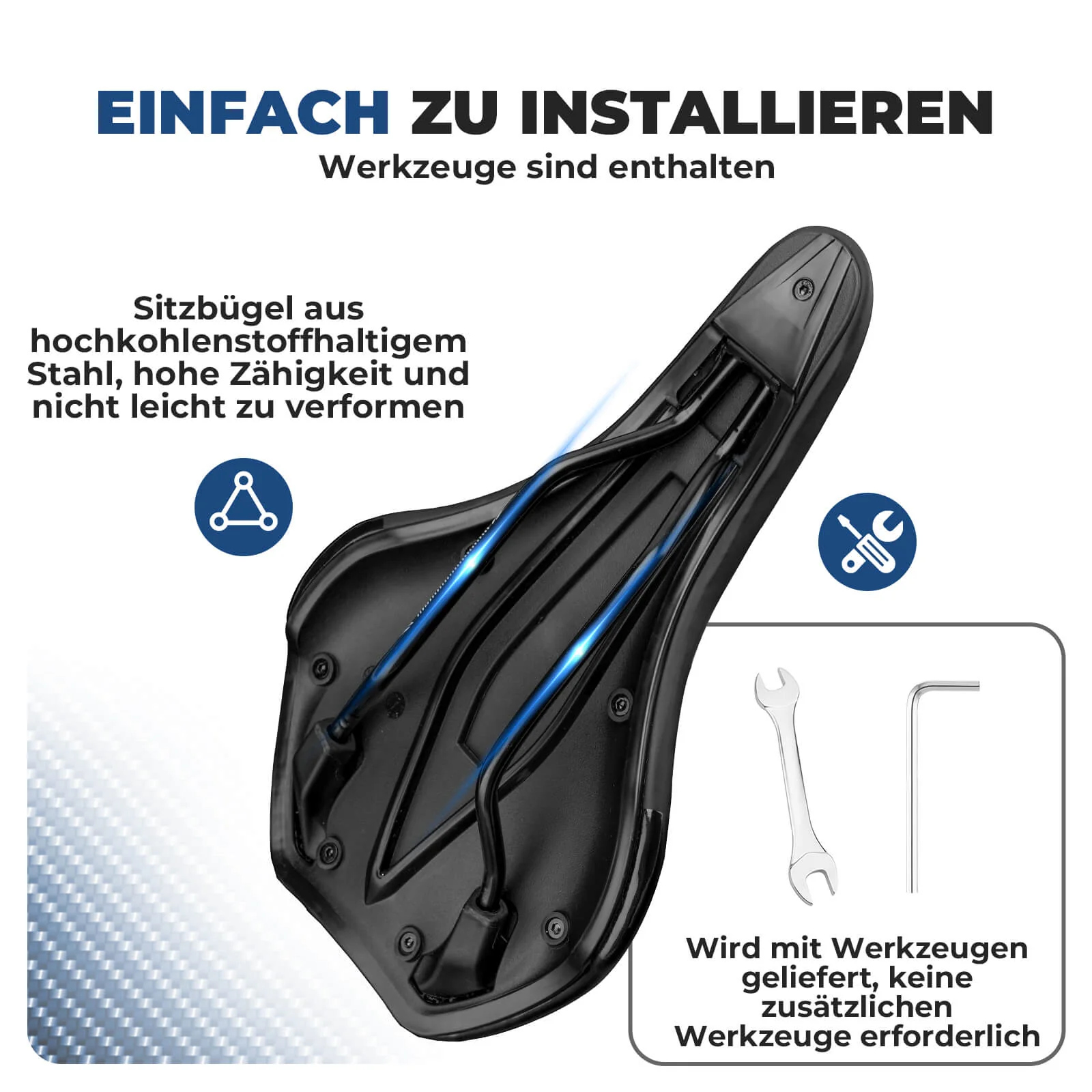 Fahrradsattel Komfortabel Gel mit überzug   Schrau 8dcbb6792f38