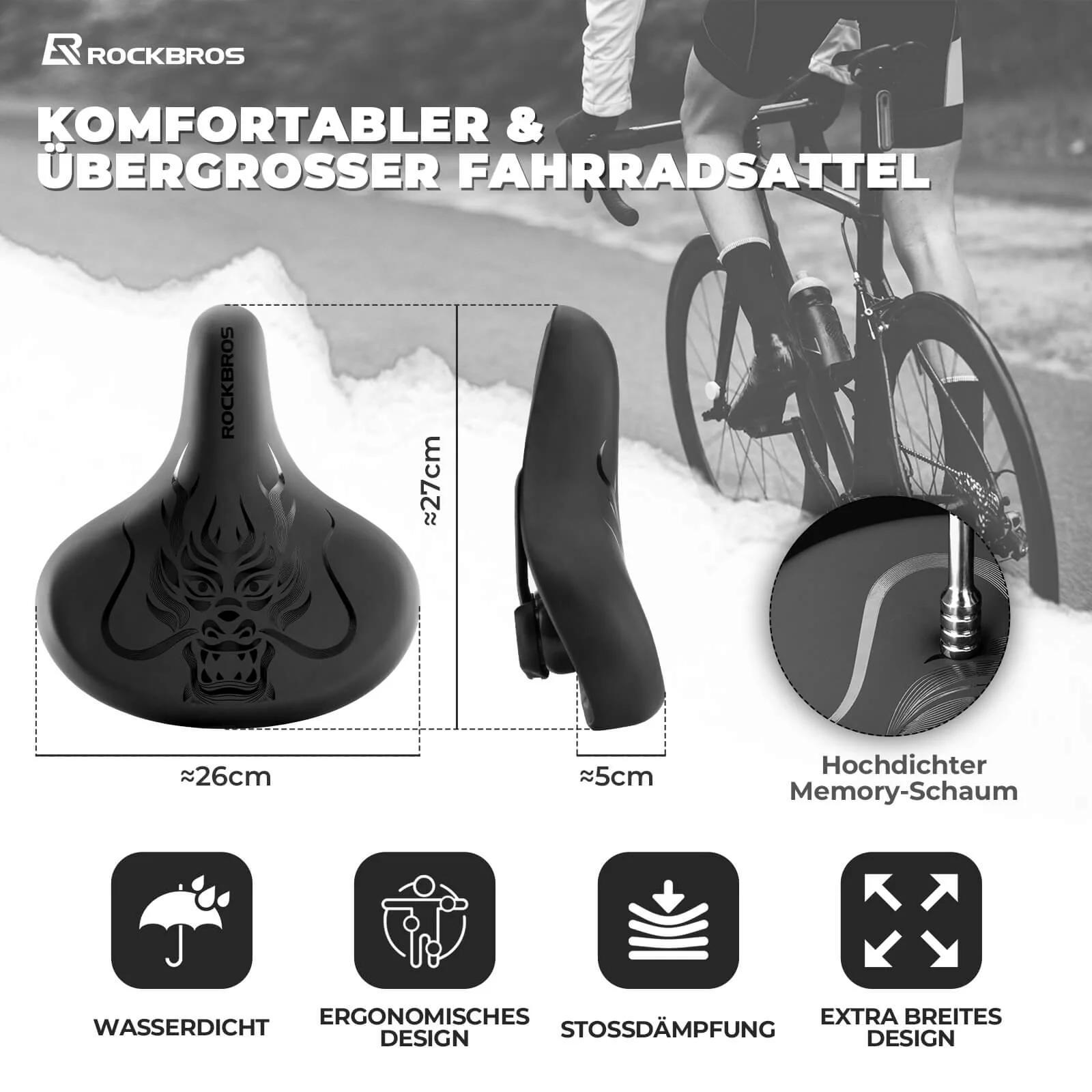 Fahrradsattel wasserdicht Fahrrad Sattel  mit Aufd 0a5012bf04b9