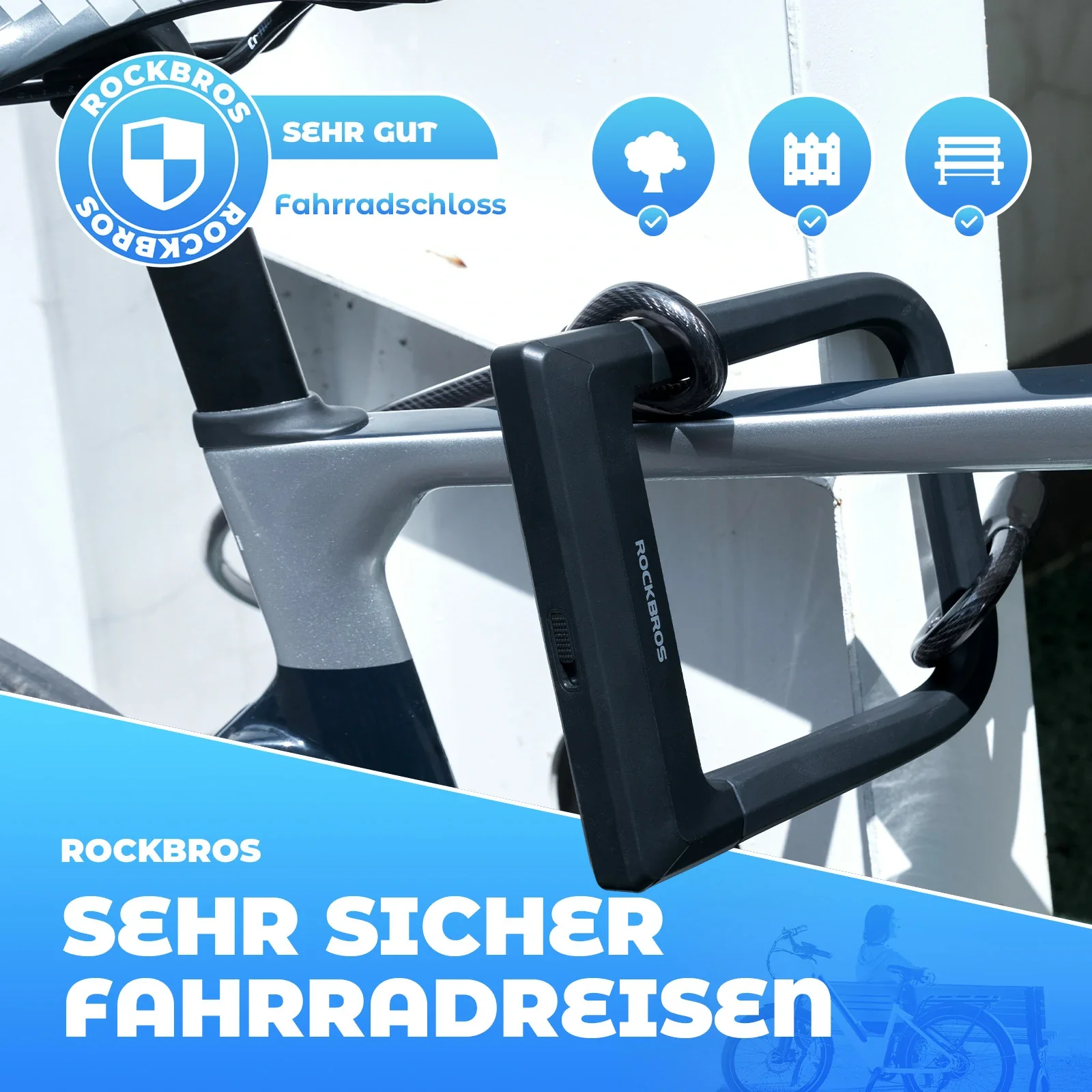 Fahrradschloss Hohe Sicherheit 14 mm Bügelschloss  66e9510a9224