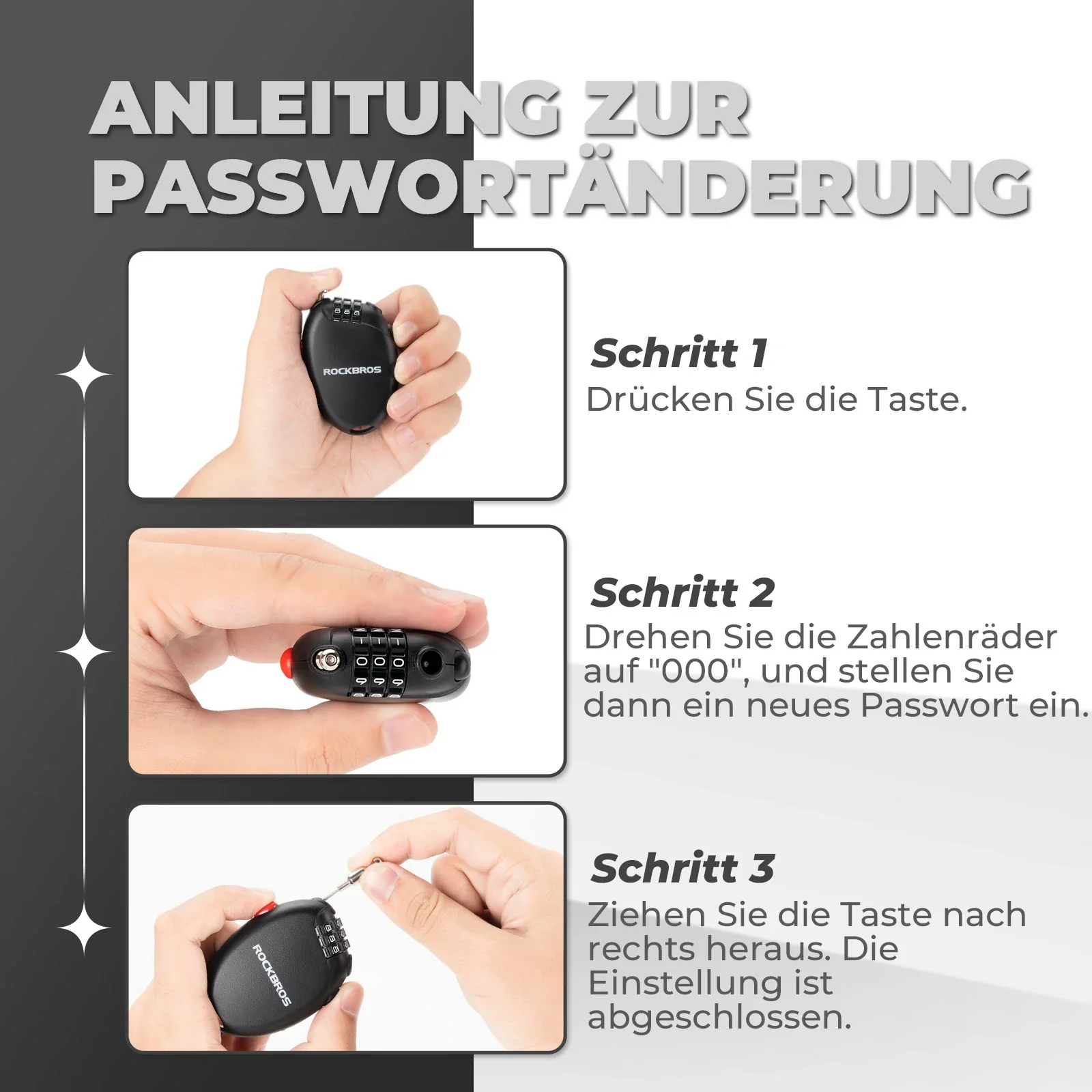 Fahrradschloss mit 3 Zahlencode  60cm Stahlseil Sc 354d2649ec4f