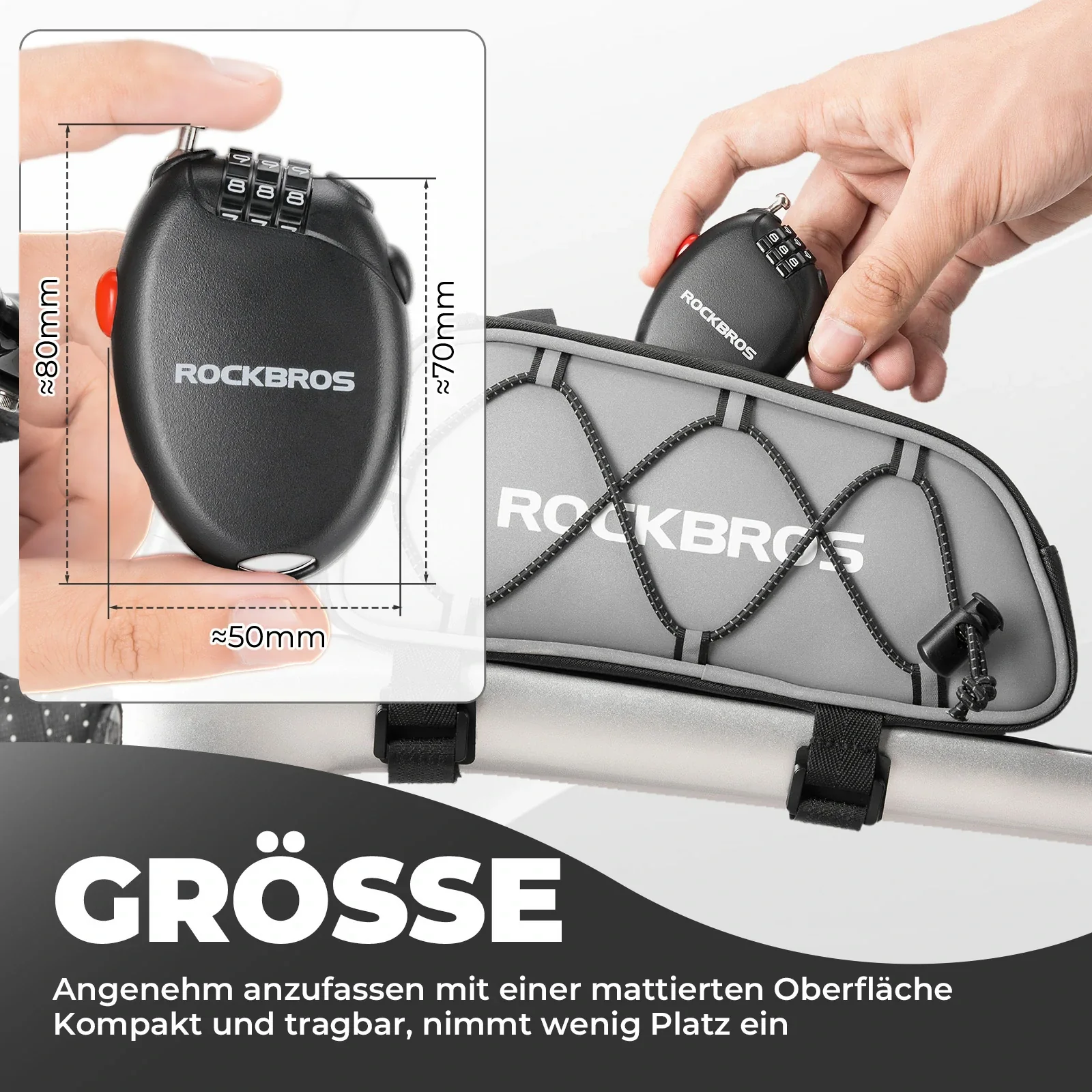 Fahrradschloss mit 3 Zahlencode  60cm Stahlseil Sc db64c6db4c2b