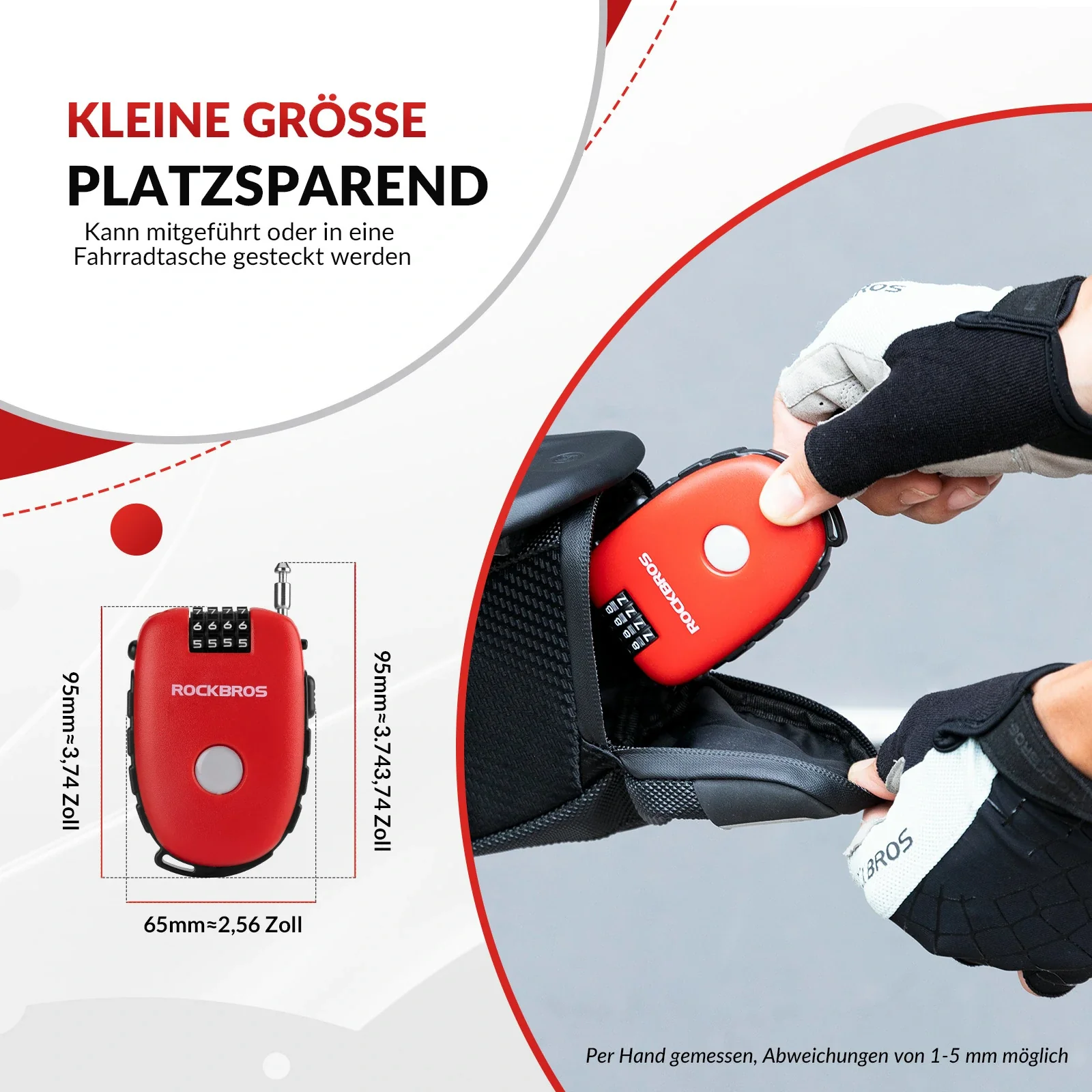 Fahrradschloss mit 4 stelligem Zahlencode 94cm  243139f45327