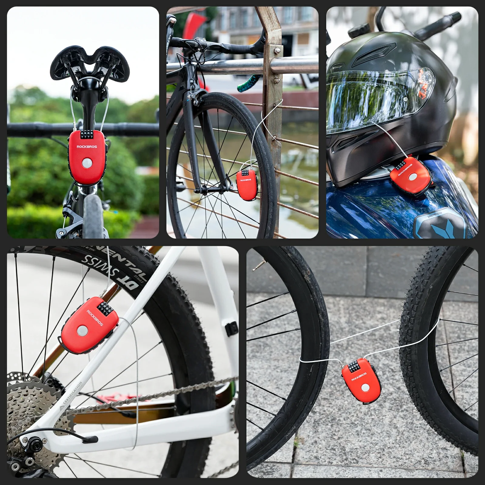 Fahrradschloss mit 4 stelligem Zahlencode 94cm  7a5d47f1daa6