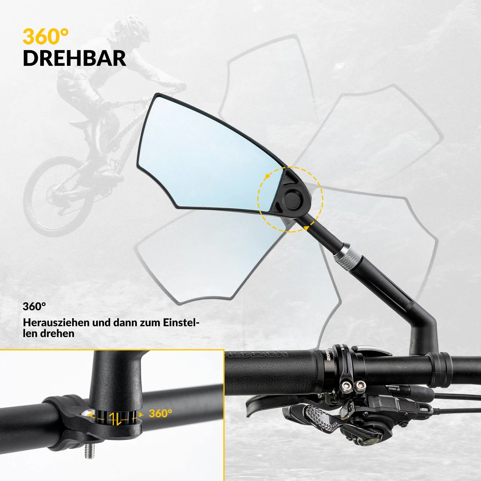 Fahrradspiegel Rückspiegel 360 Drehbar Klappbar fü 4a6c1b29c698