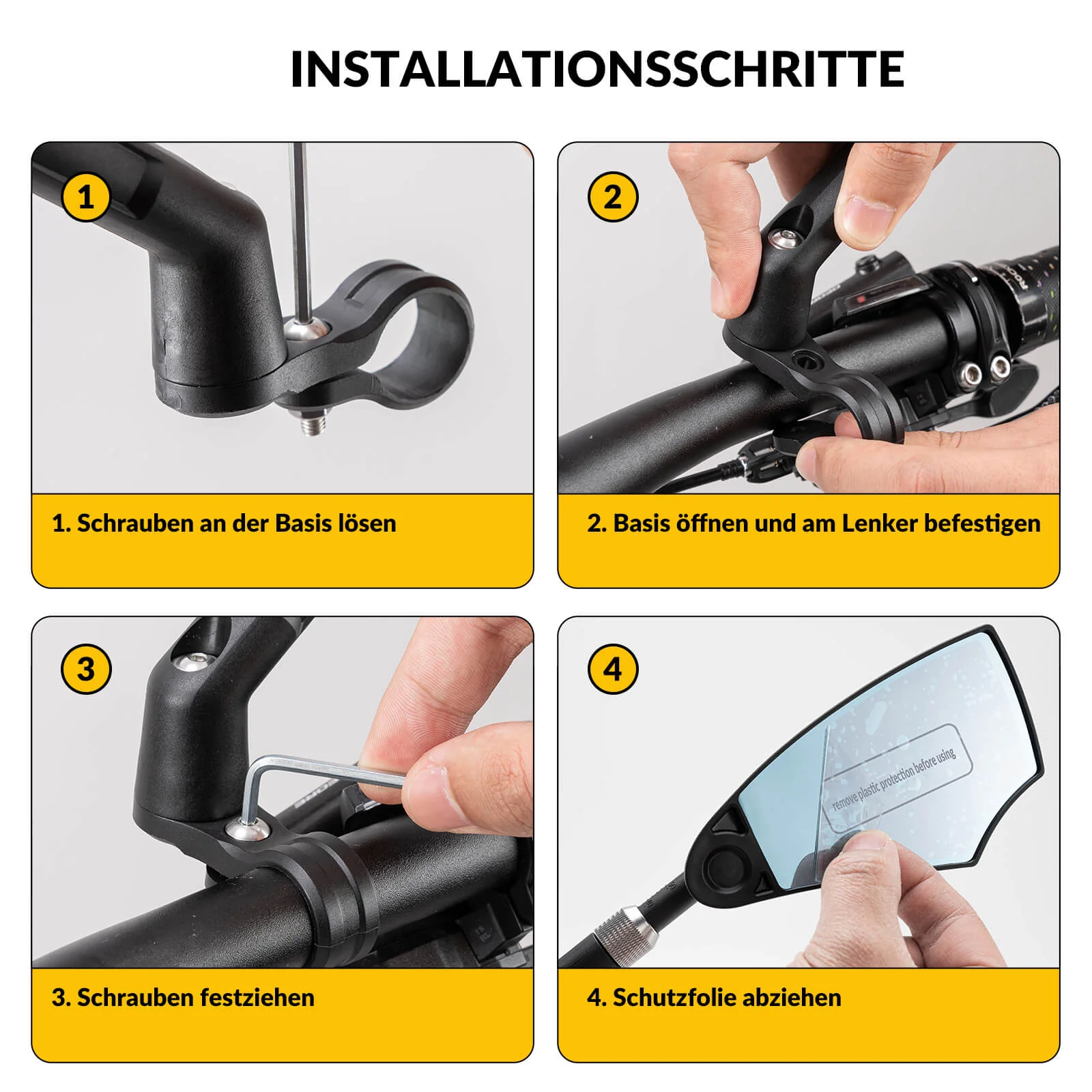 Fahrradspiegel Rückspiegel 360 Drehbar Klappbar fü 6ed98638f3f6
