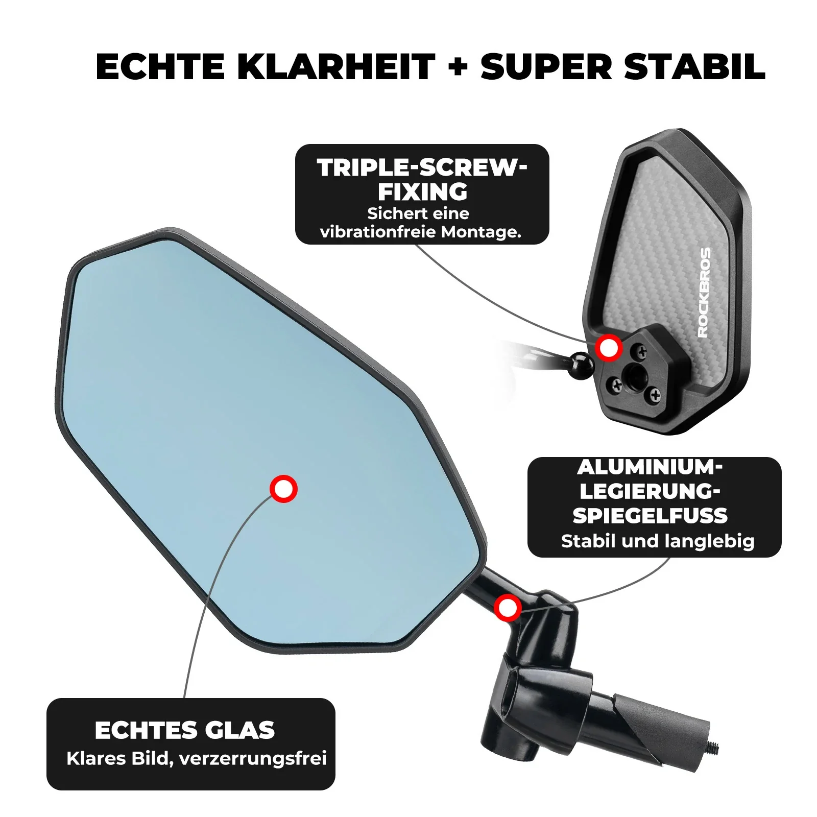 Fahrradspiegel Rückspiegel   Weitwinkel  Blendfrei 926fcd460f2c