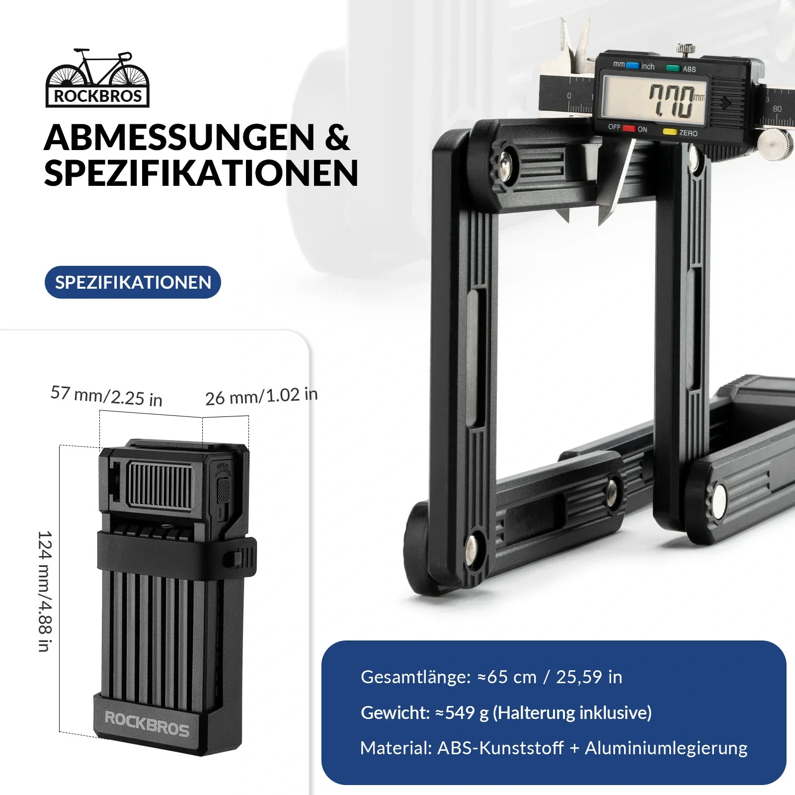 Faltschloss Fahrrad 65cm Fahrradschloss mit Halter b8a6c6c57ecb