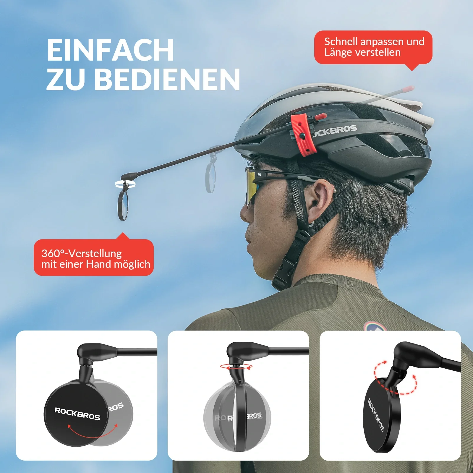 Helmspiegel  Fahrradspiegel für Helm 360 Grad Vers 463bba4b141a