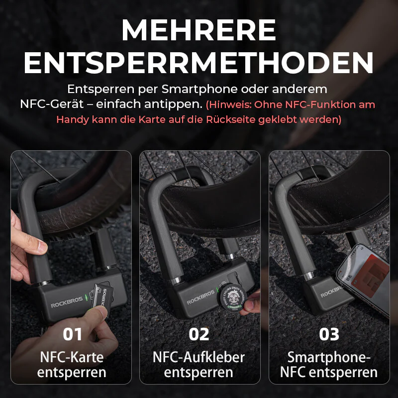 Intelligentes NFC Fahrradschloss Wasserdicht  a75d7743be3b