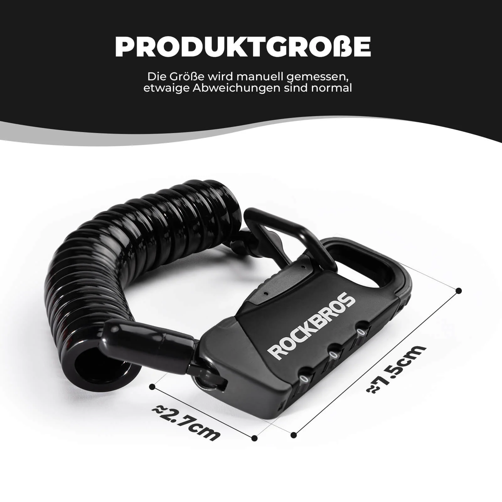 Kabelschloss Zahlenschloss Helmschloss 120cm Leich 1be60be1f1ad