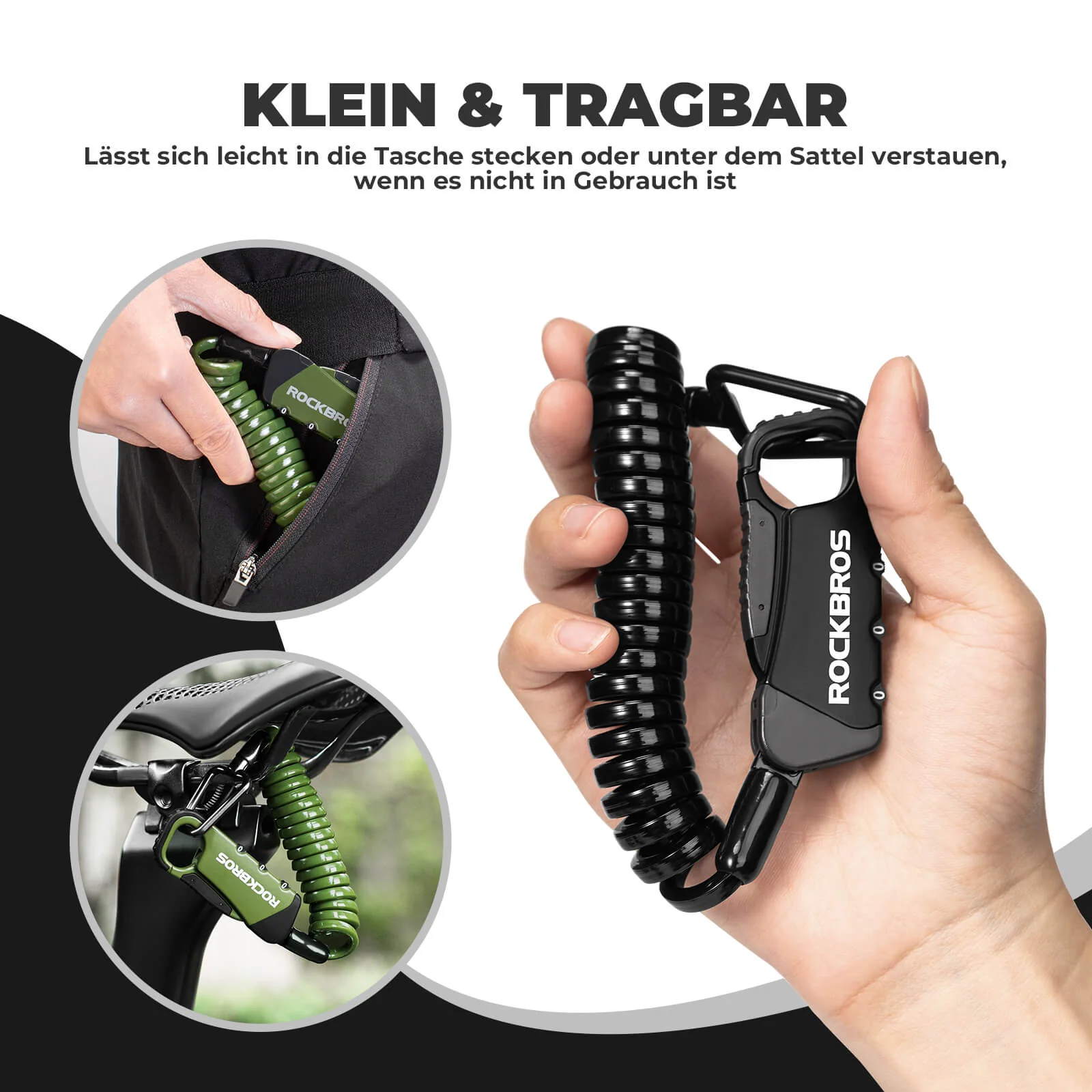 Kabelschloss Zahlenschloss Helmschloss 120cm Leich 67bc264aaeb6