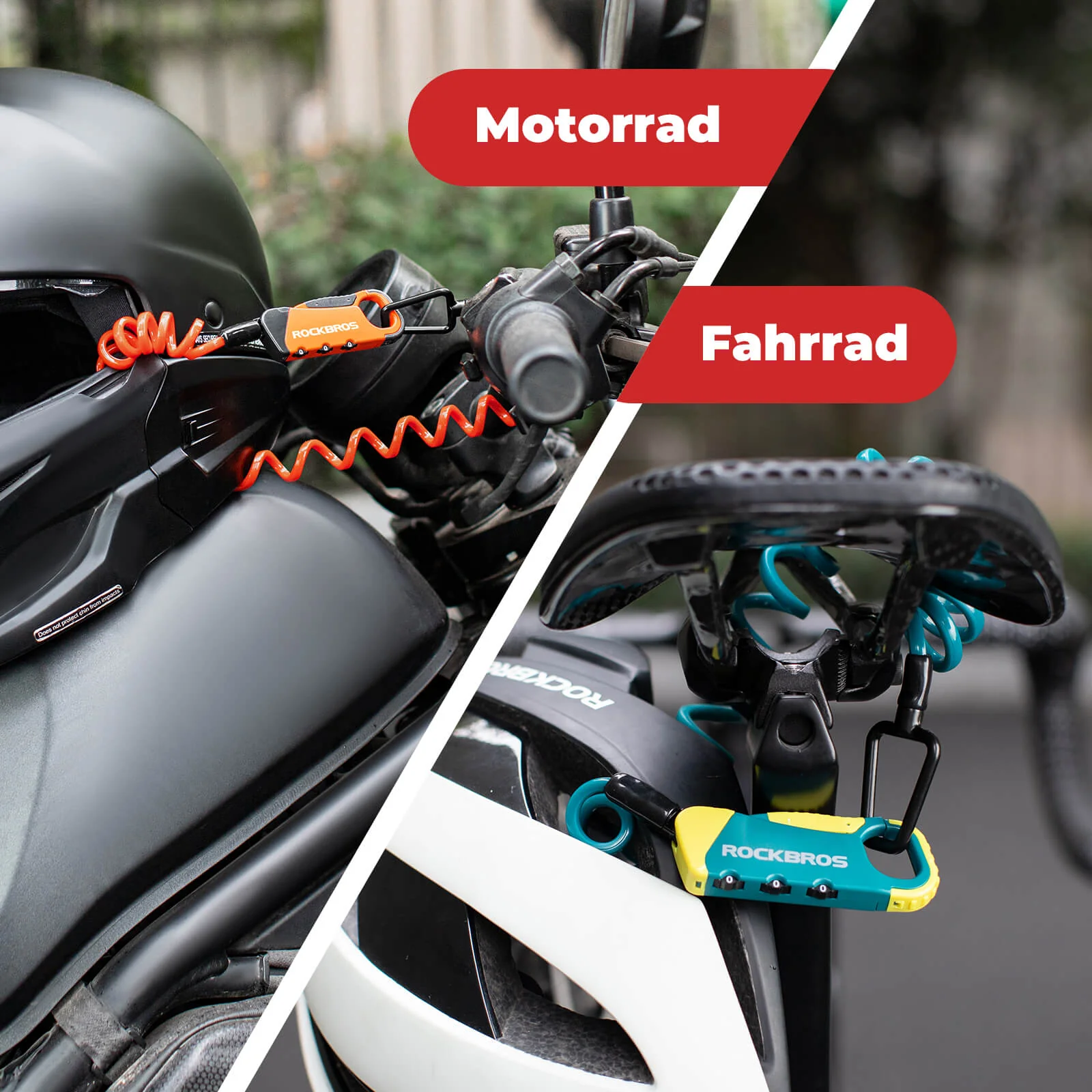 Kabelschloss Zahlenschloss Helmschloss 120cm Leich cda65adef978