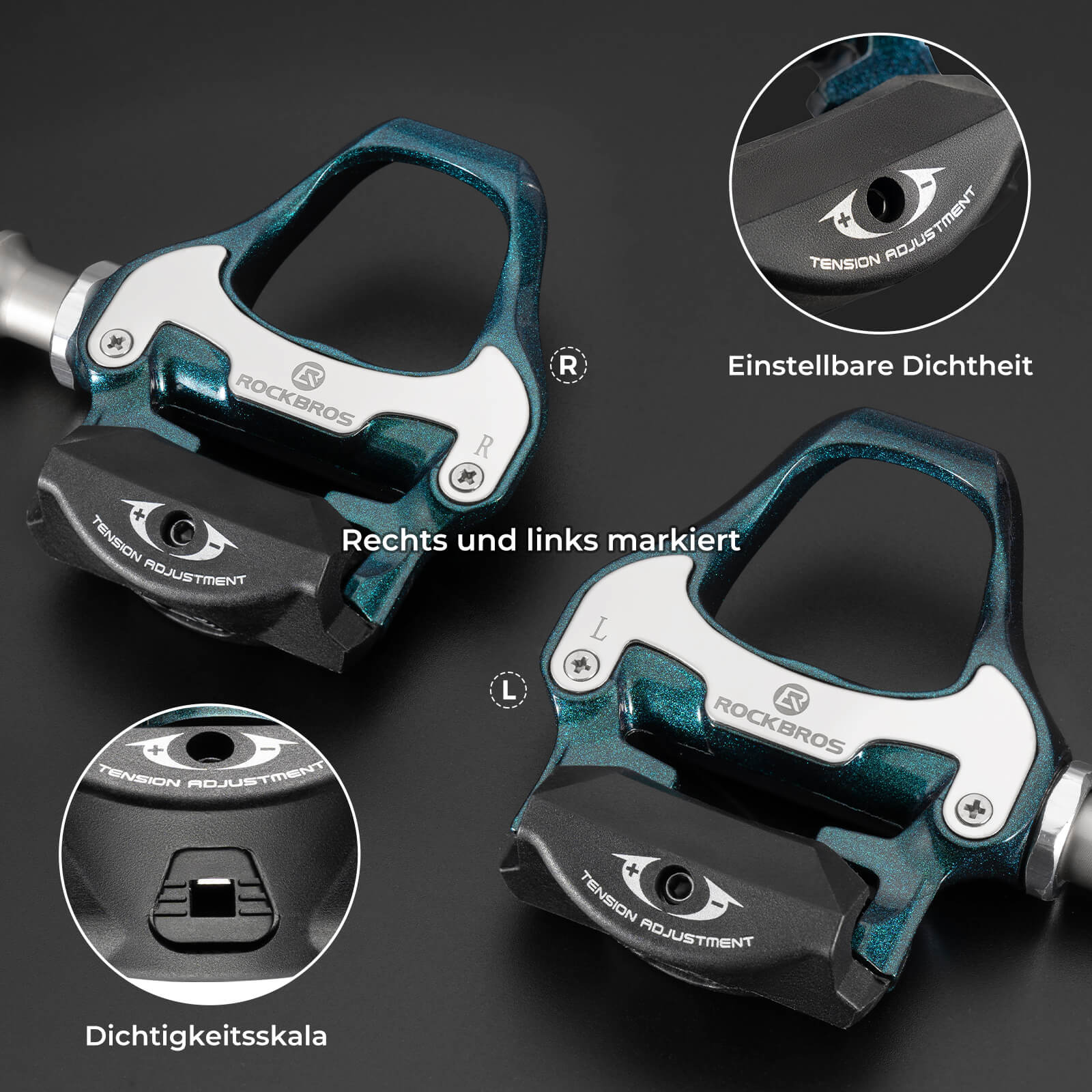 Klickpedale SPD Rennrad Pedale mit Einstellbarer S 1e79de4cf17d