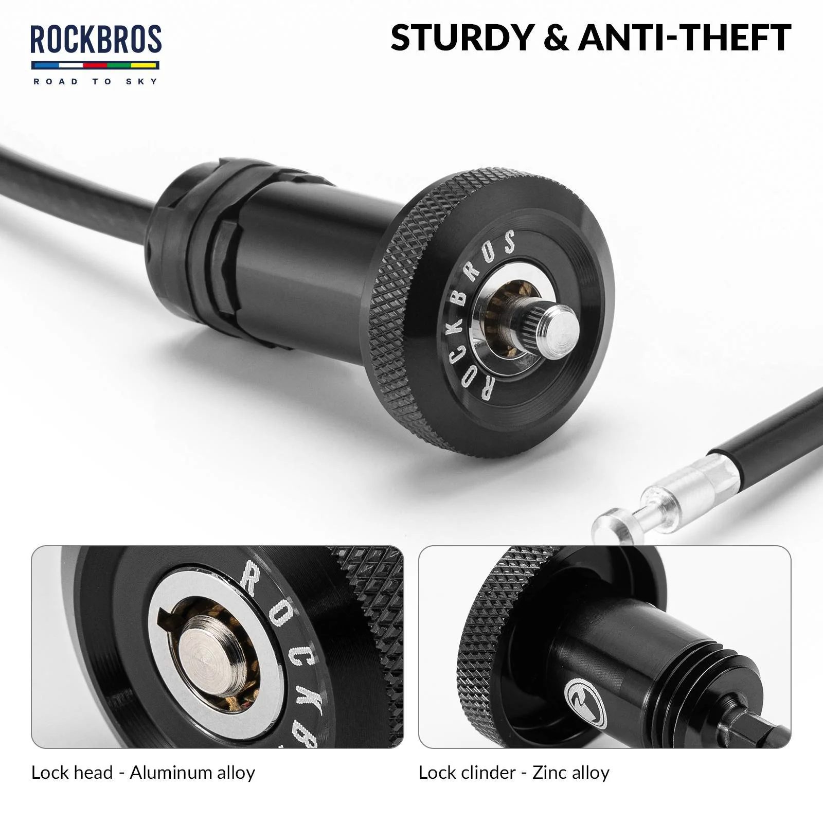 ROAD TO SKY Fahrrad Mini Kabelschloss mit Lenkerst 20c7b35d2c3d