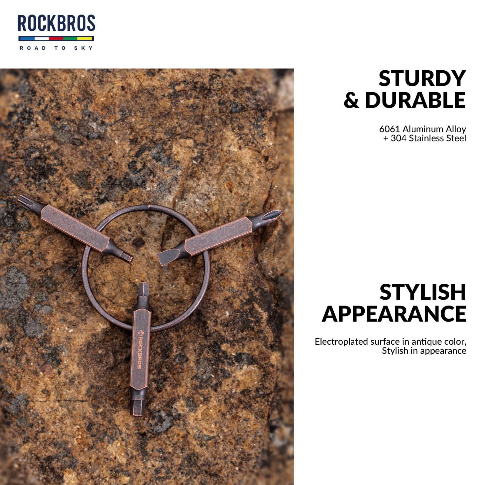 ROAD TO SKY Vintage Schlüsselanhänger 6 in 1 Multi eece61dbb088