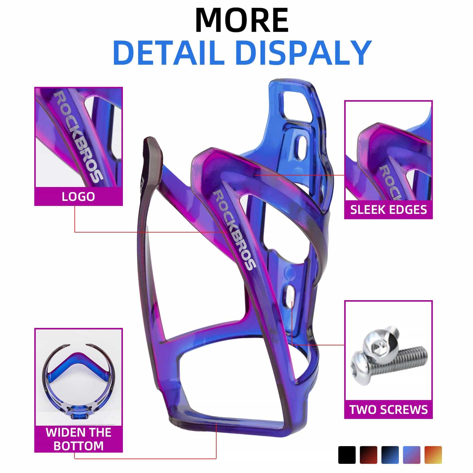 ROCKBROS 35g Leicht PC Fahrrad Flaschenhalter 758e1c858cea