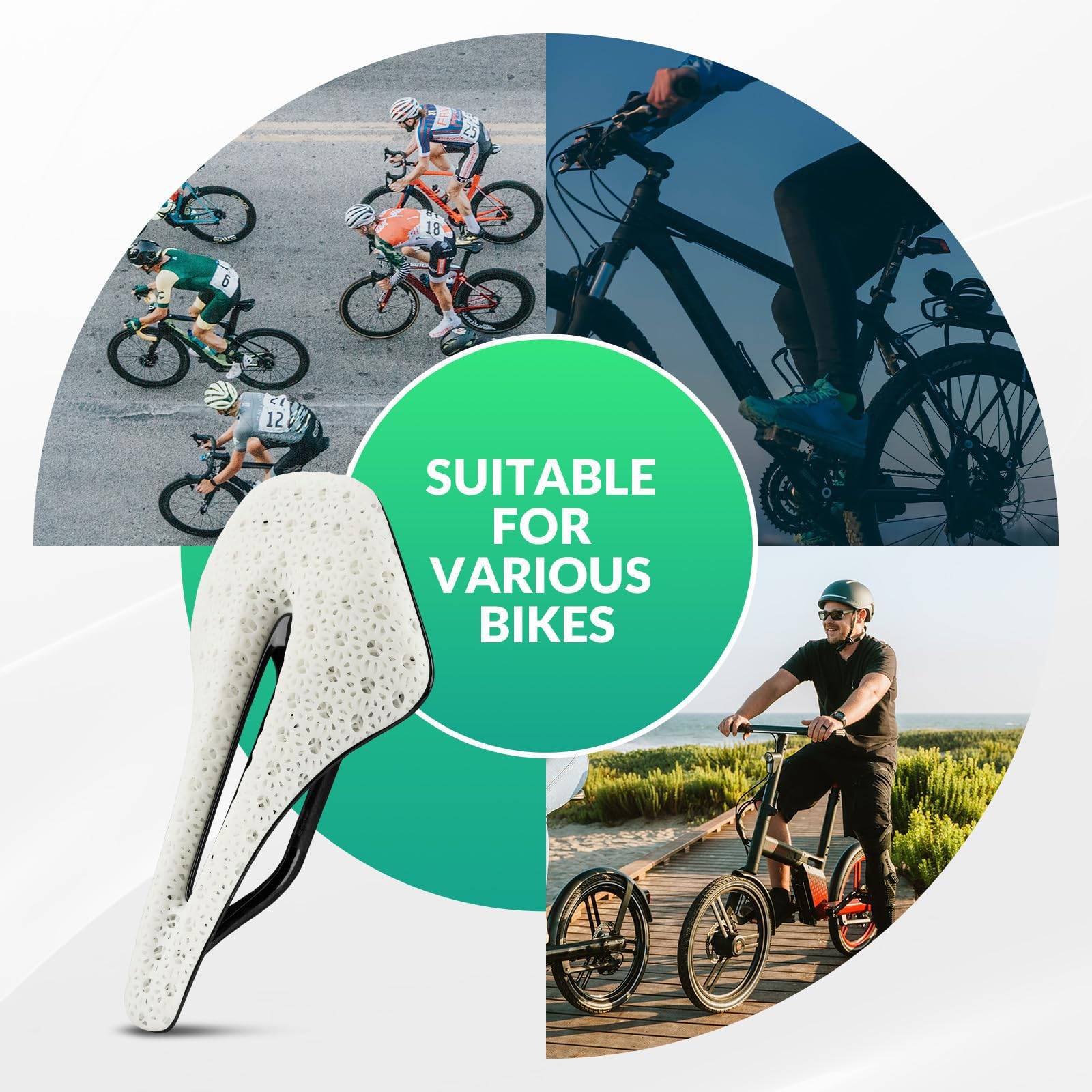 ROCKBROS 3D Druck Carbon Rennradsattel Ultraleicht 21daf2a9681d