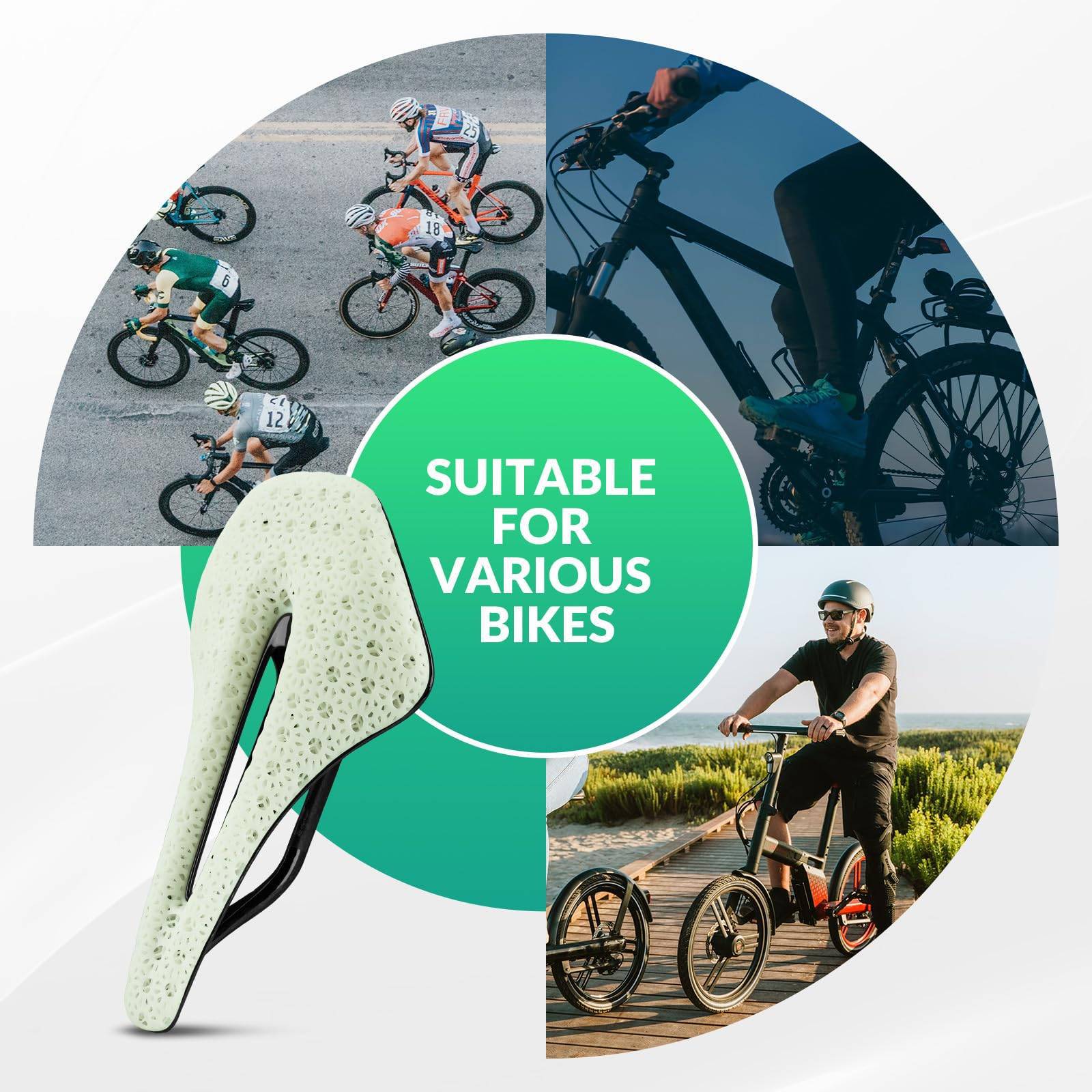 ROCKBROS 3D Druck Carbon Rennradsattel Ultraleicht fd8dd3fb01e0