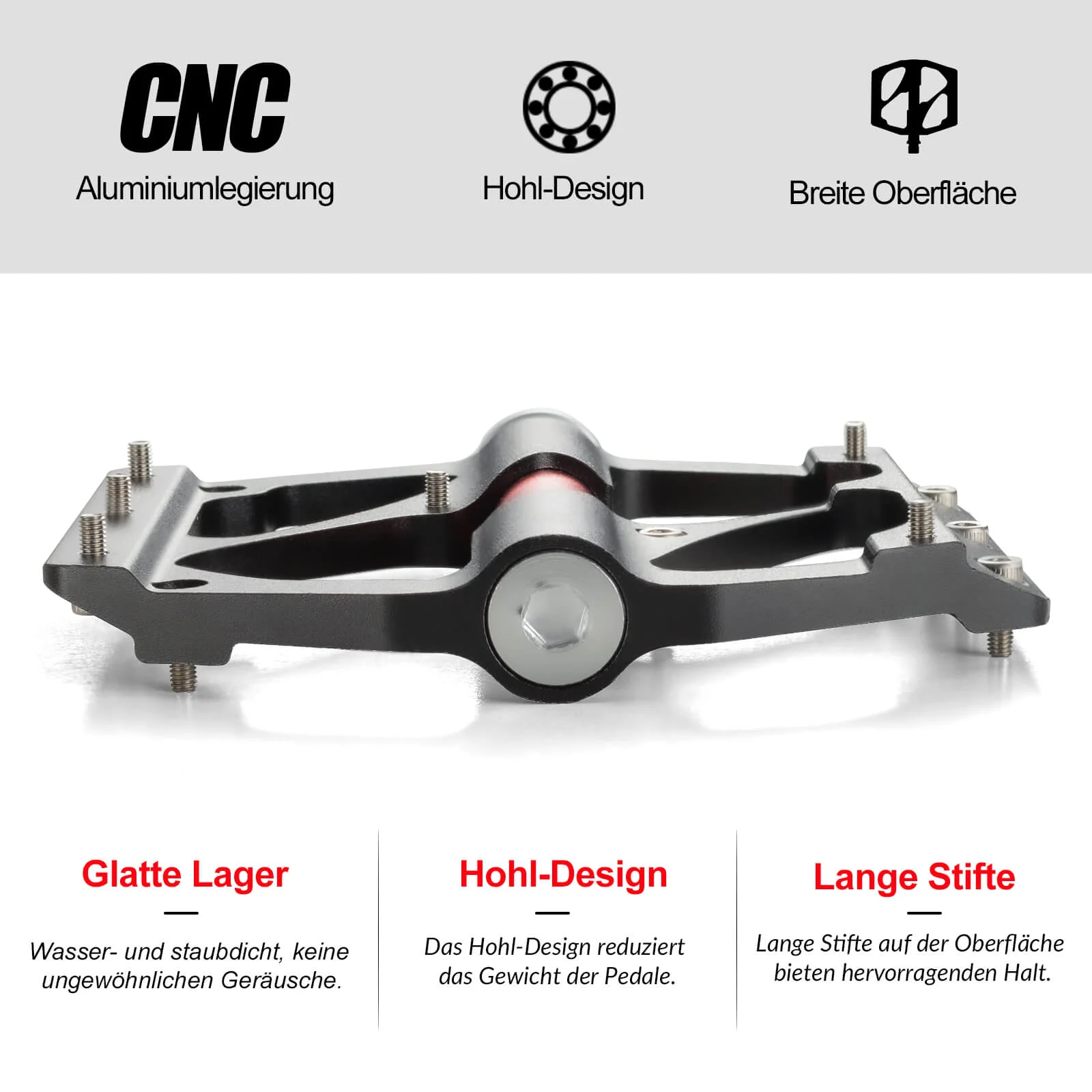 ROCKBROS Aluminium Pedale Leicht Staubdicht mit An b39a5645ce71