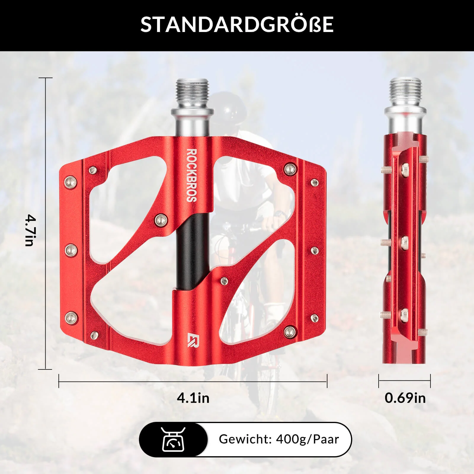 ROCKBROS Aluminium Pedale Leicht Staubdicht mit An fbda4db6ce22