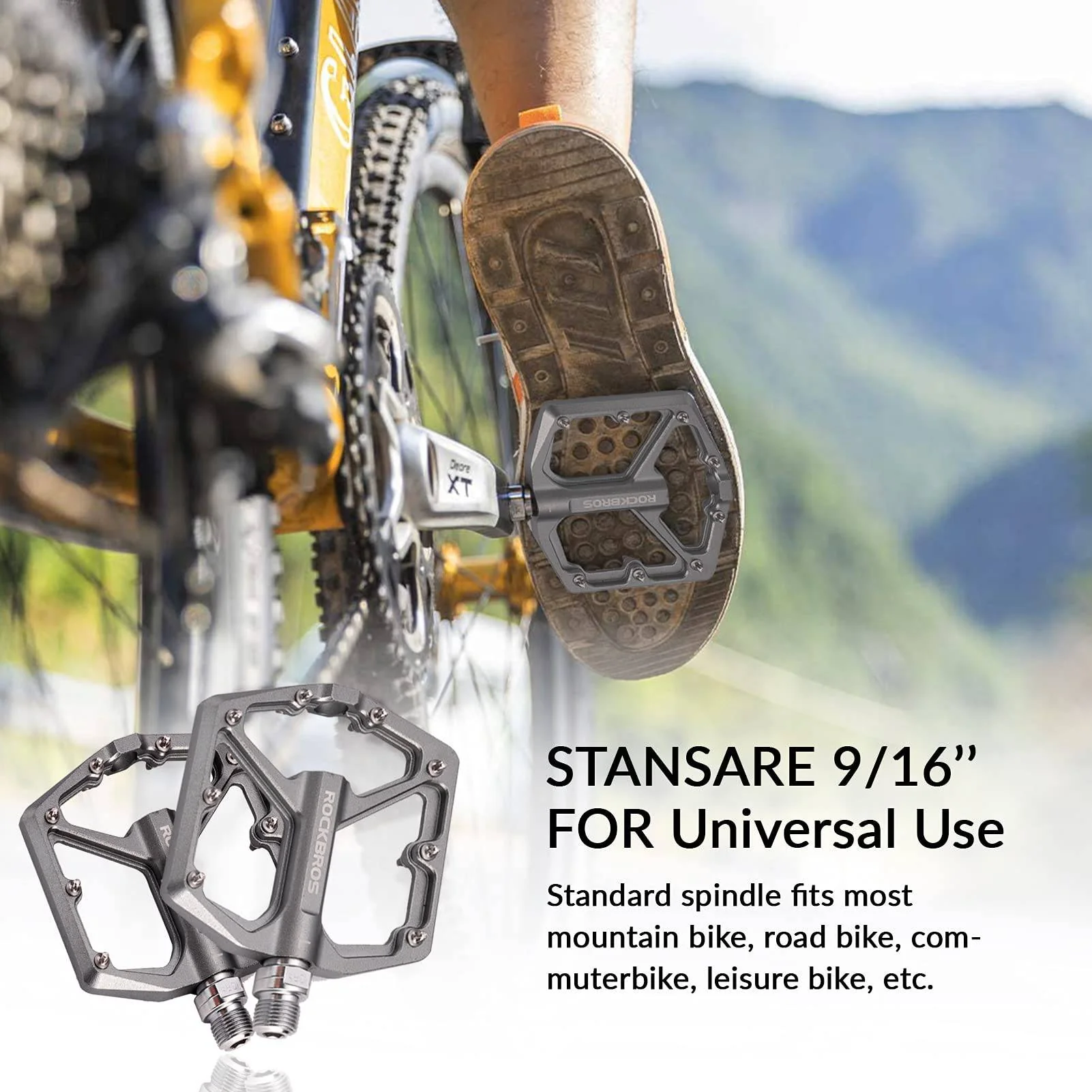 ROCKBROS Aluminium Platform Pedale 9 16 Zoll für M 61aa24c19ef4