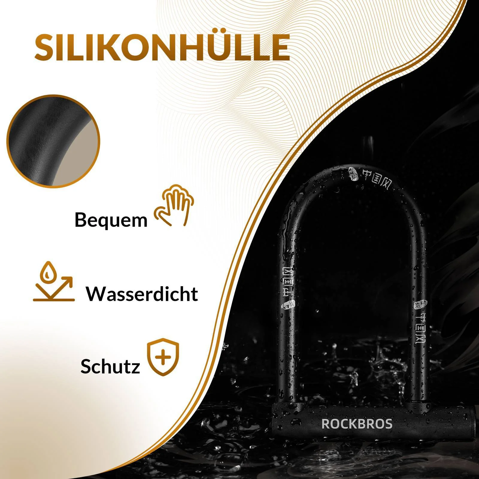 ROCKBROS Bügelschloss Fahrradschloss Hohe Sicherhe 42ecffd9844d