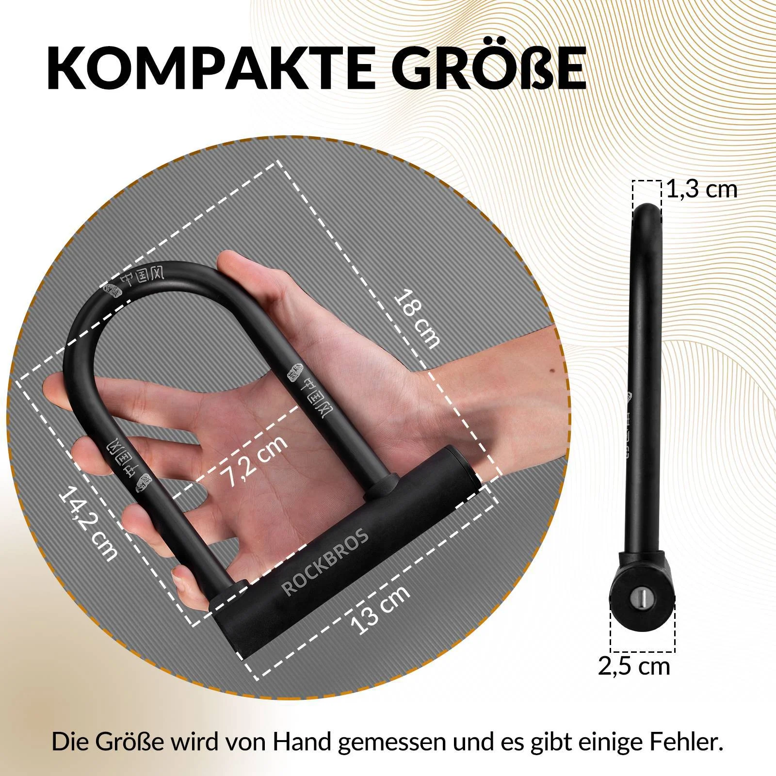 ROCKBROS Bügelschloss Fahrradschloss Hohe Sicherhe cd588fd2b3f2