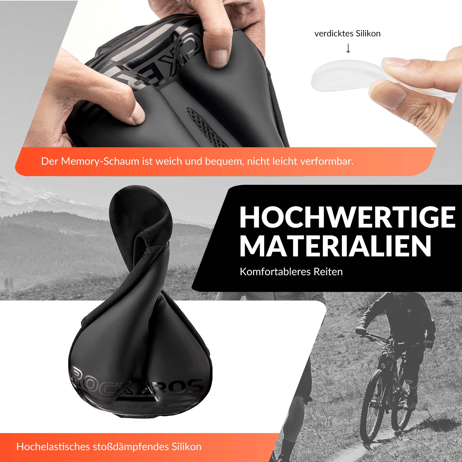 ROCKBROS Fahrrad Sattelbezug Gel Gepolsterter Weic 153fcdc08fc9